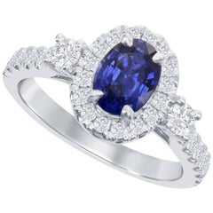 Julian B Designs Sapphire and Diamond 14 Karat White Gold Ring
