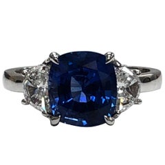 Julian B Designs Sapphire and Diamond 14 Karat White Gold Ring