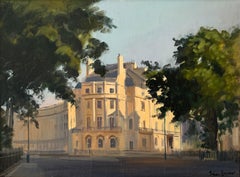 SIGNED ORIGINAL OIL - LONDON STREET SCENE SUNLIGHT