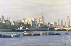St. Paul's from Bankside, London  Oil on Canvas  British