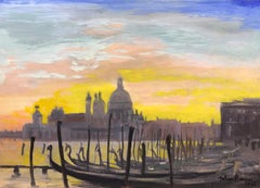 Vintage Sunset over Venice  Julian Barrow  British  Oil on Canvas
