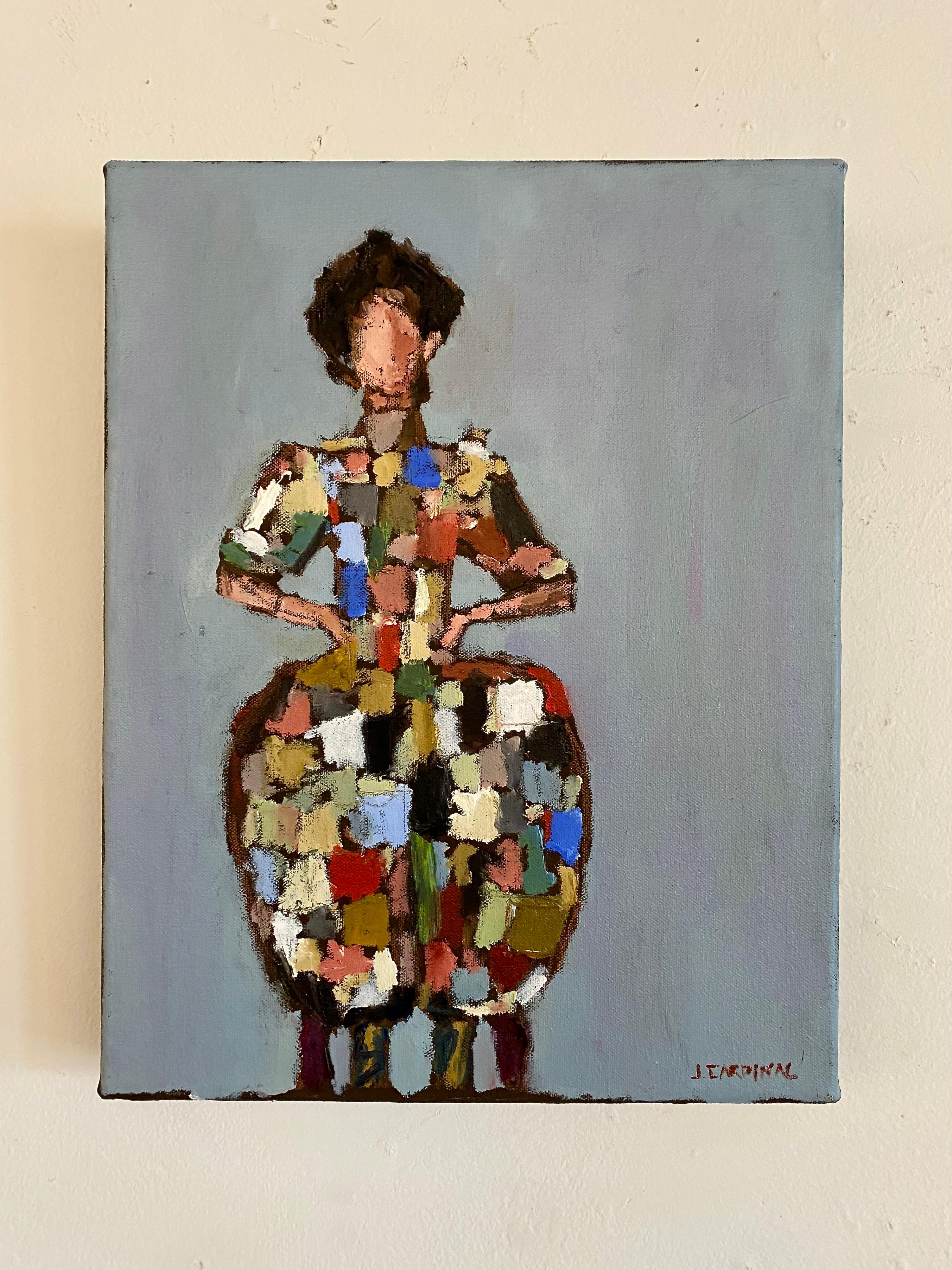 Checkered Dress - Painting by Julian Cardinal