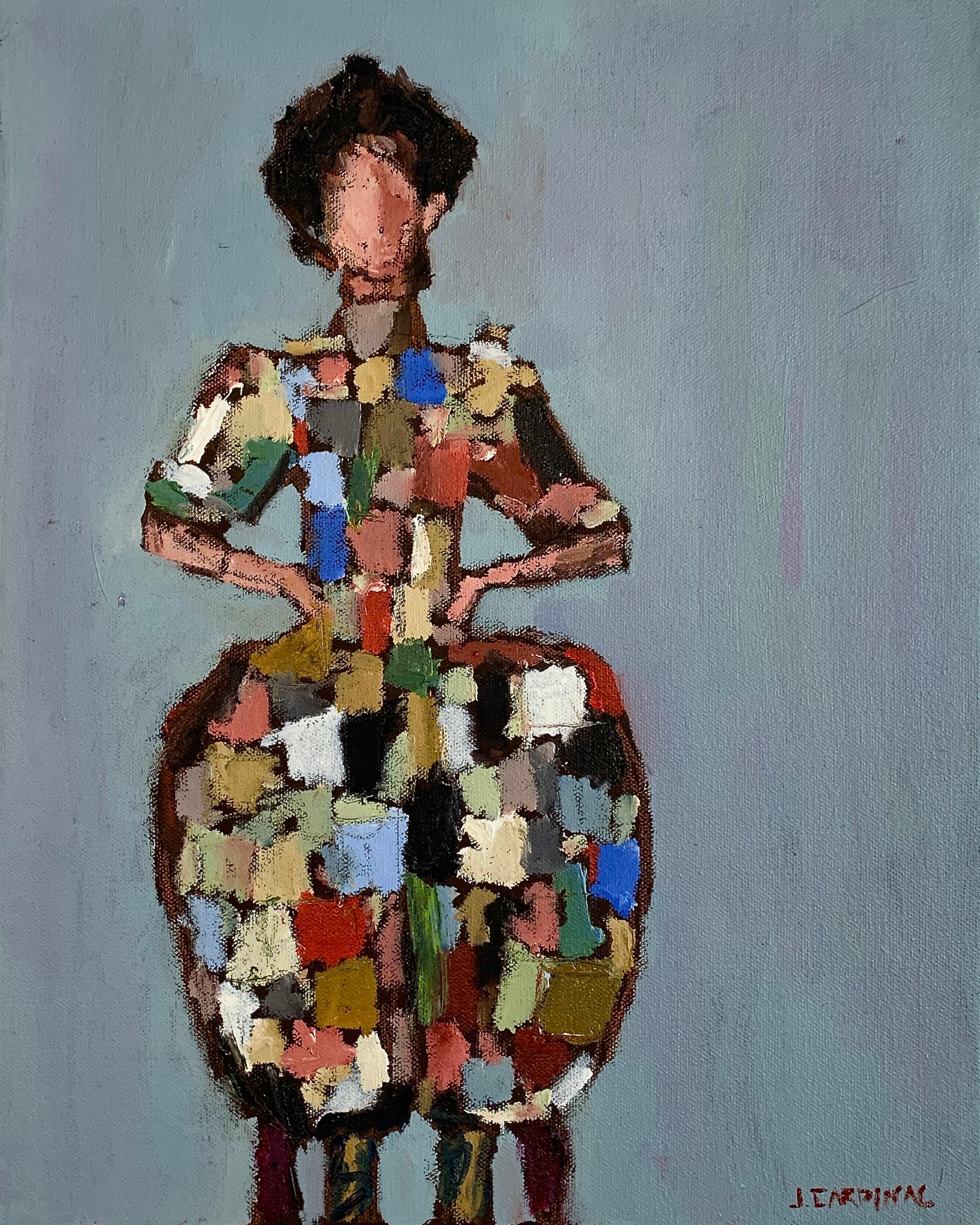 Julian Cardinal Figurative Painting - Checkered Dress