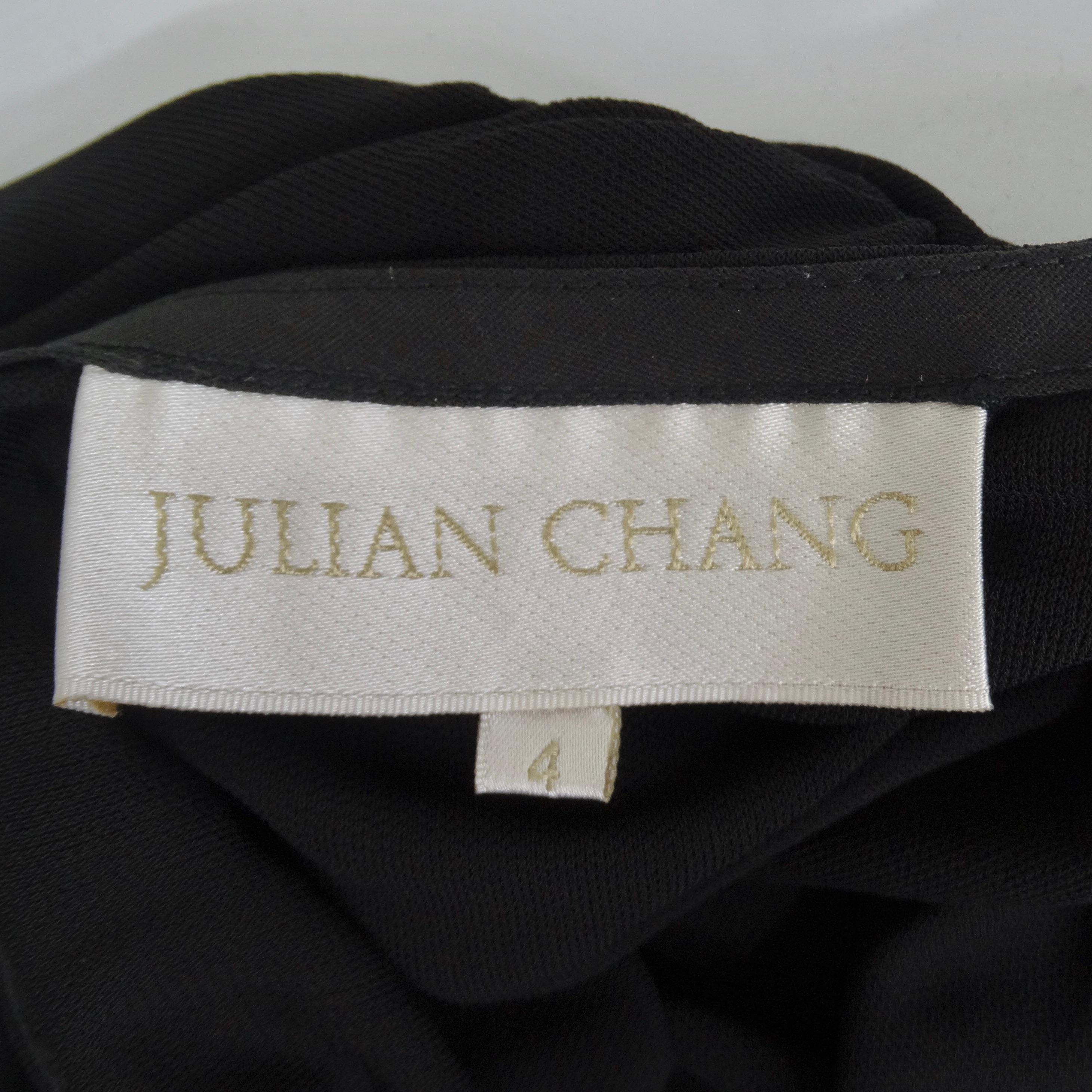 Julian Chang Black Crystal Embellished Cocktail Dress 3