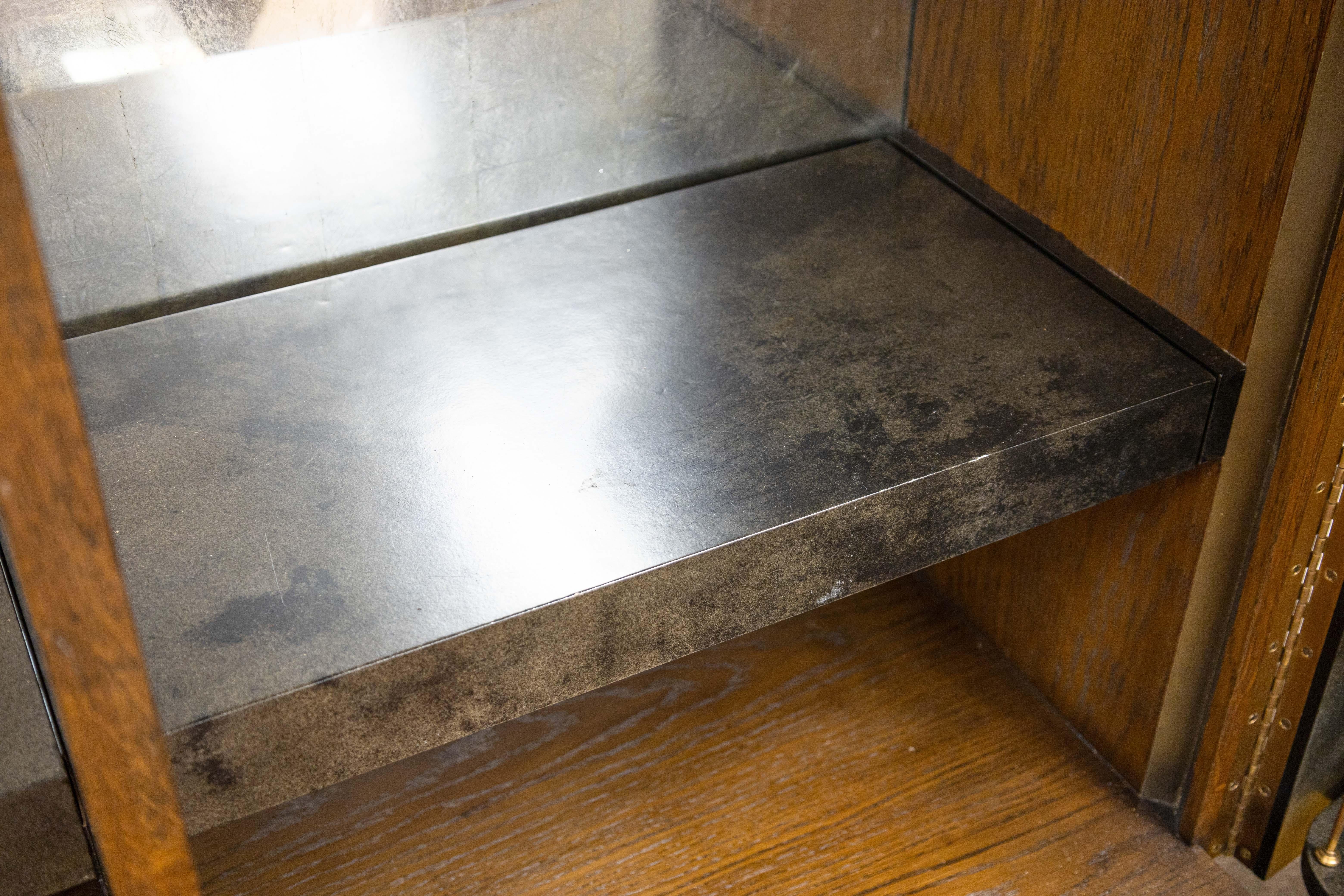 Julian Chichester Black Vellum Finish Pollock Drinks Cabinet Mirrored Dry Bar 5