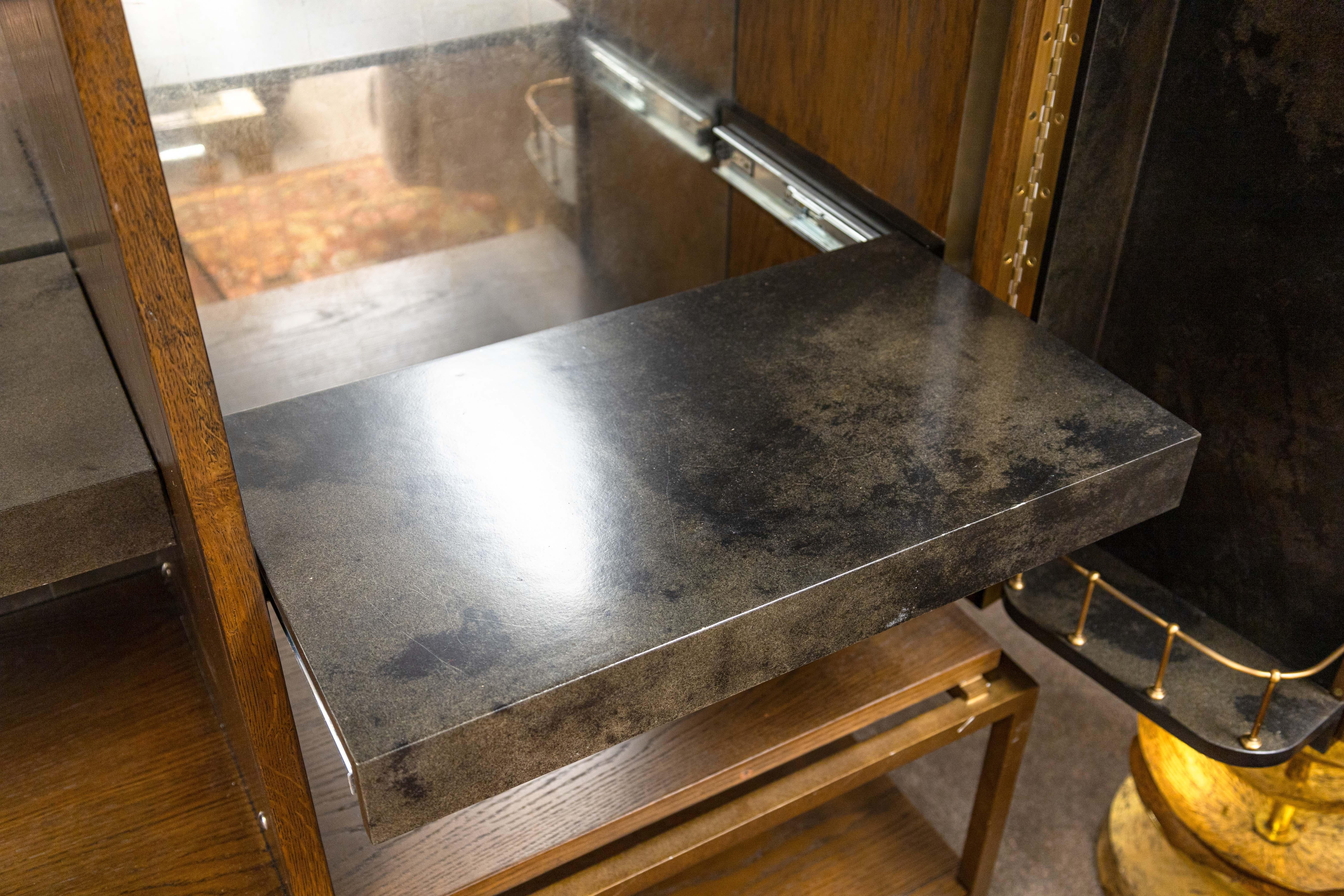 Julian Chichester Black Vellum Finish Pollock Drinks Cabinet Mirrored Dry Bar 6