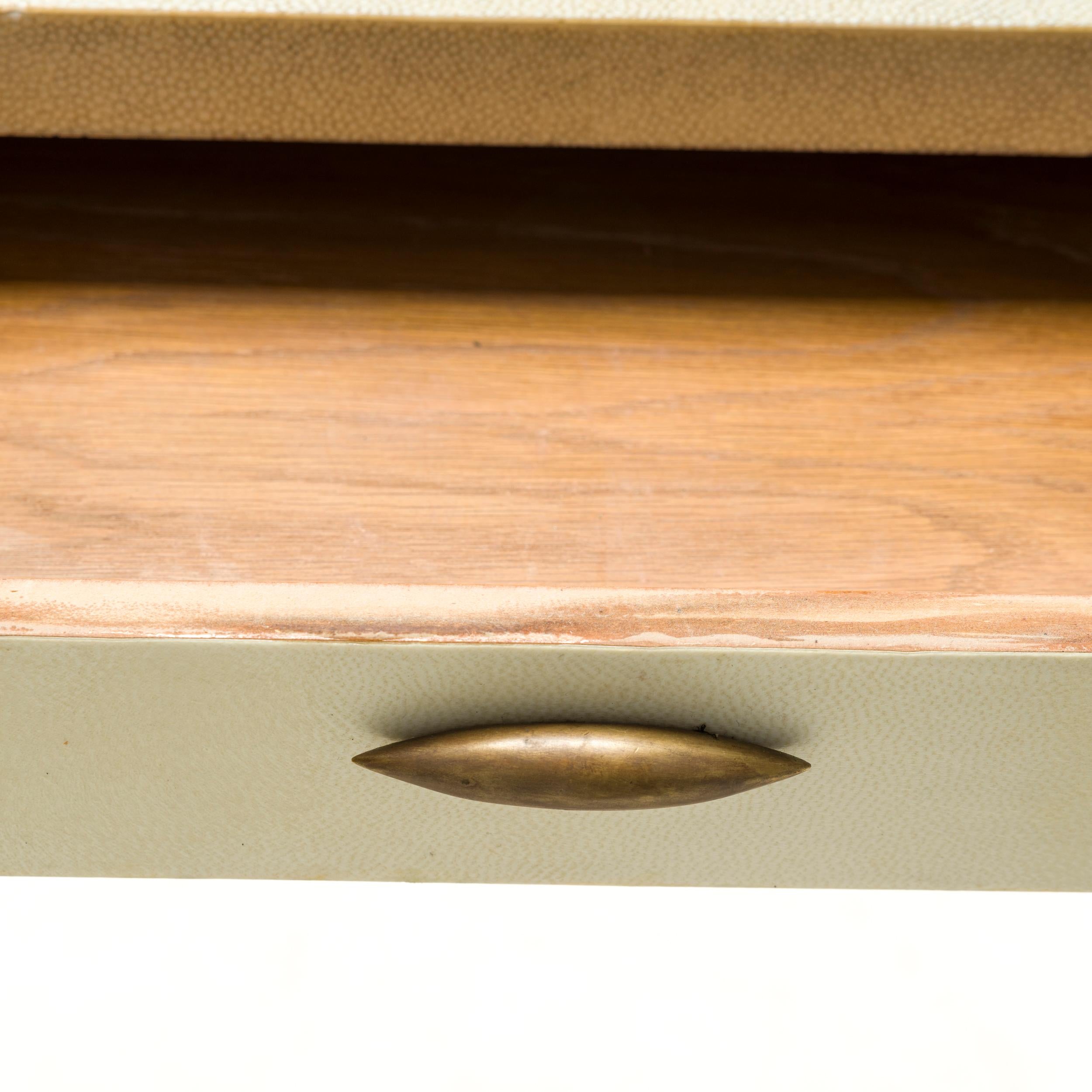 Julian Chichester Cream Faux Shagreen Rene Console Table 4