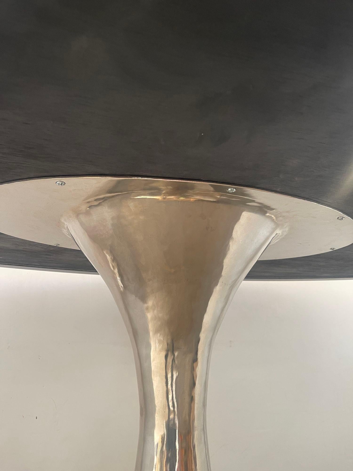 Late 20th Century Julian Chichester Dakota Oval Table w/ Metal Base & Marble Top. England, 1990's. For Sale