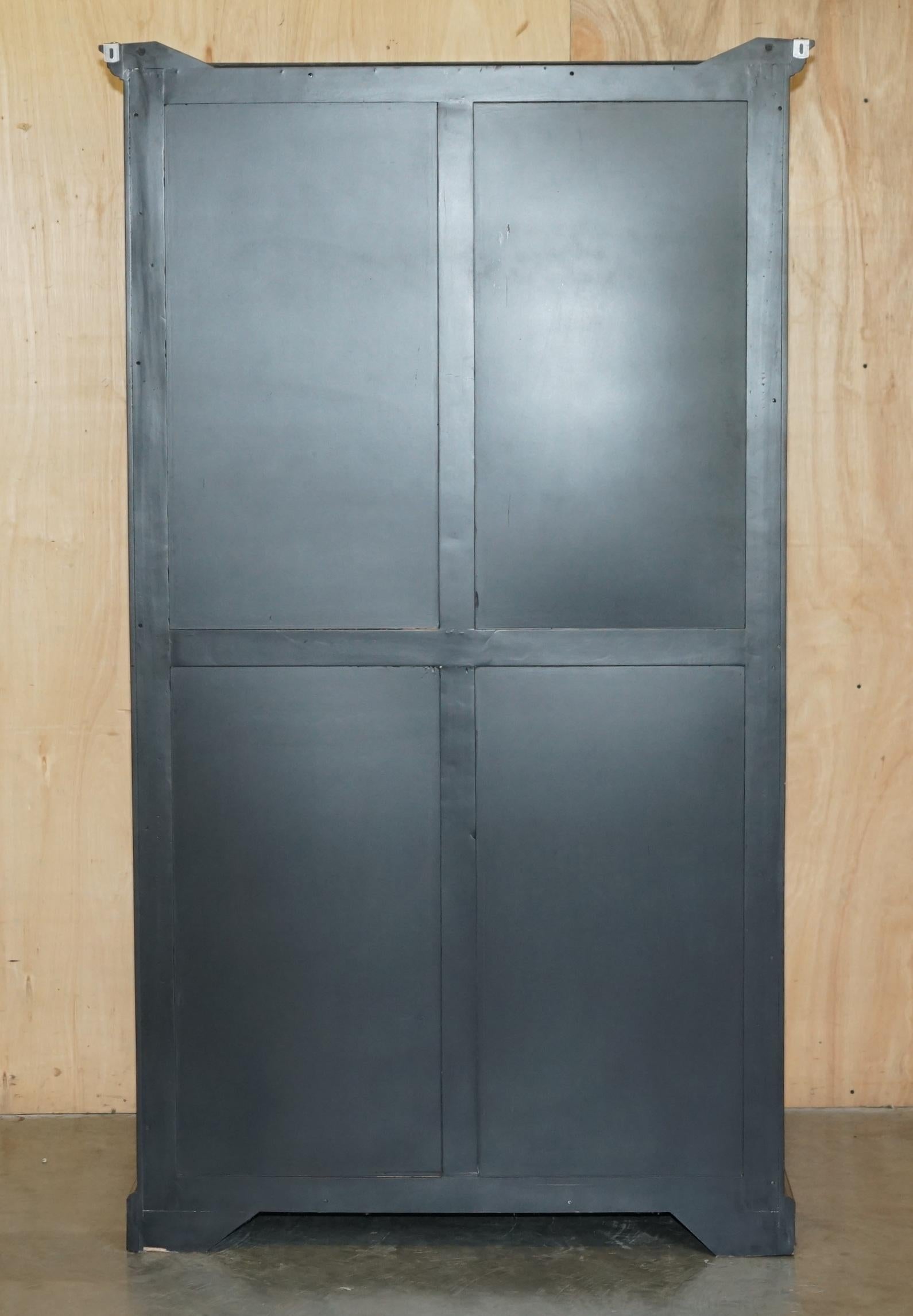 JULIAN CHICHESTER EBONISED WiTH MIRRORED DOORS HOUSEKEEPERS STORAGE CUPBOARD For Sale 2