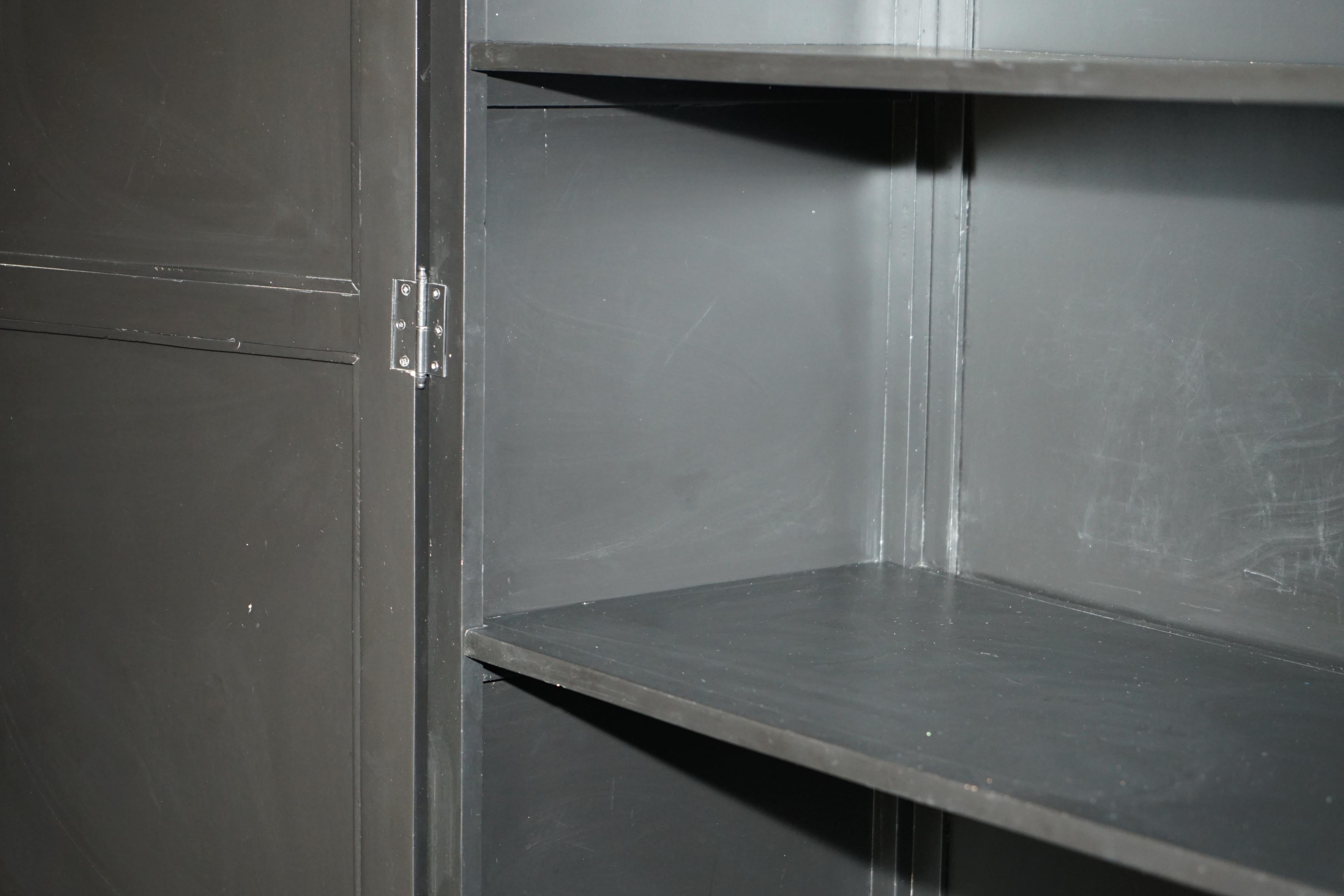 JULIAN CHICHESTER EBONISED WiTH MIRRORED DOORS HOUSEKEEPERS STORAGE CUPBOARD For Sale 7