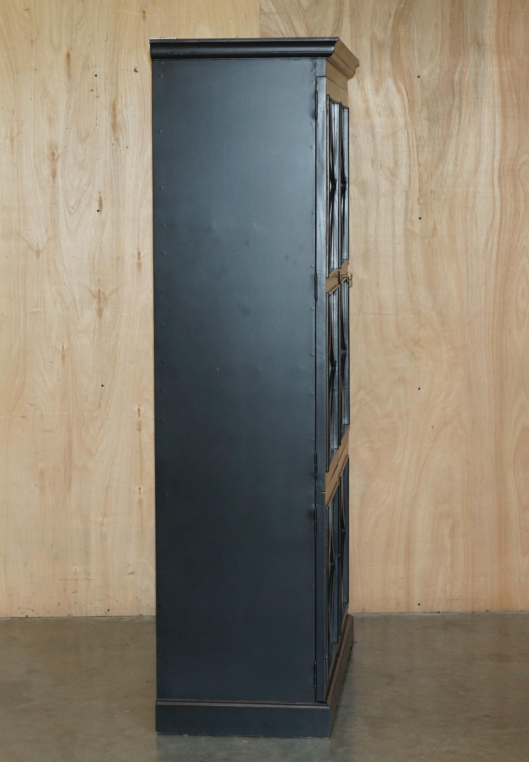 JULIAN CHICHESTER EBONISED WiTH MIRRORED DOORS HOUSEKEEPERS STORAGE CUPBOARD For Sale 1