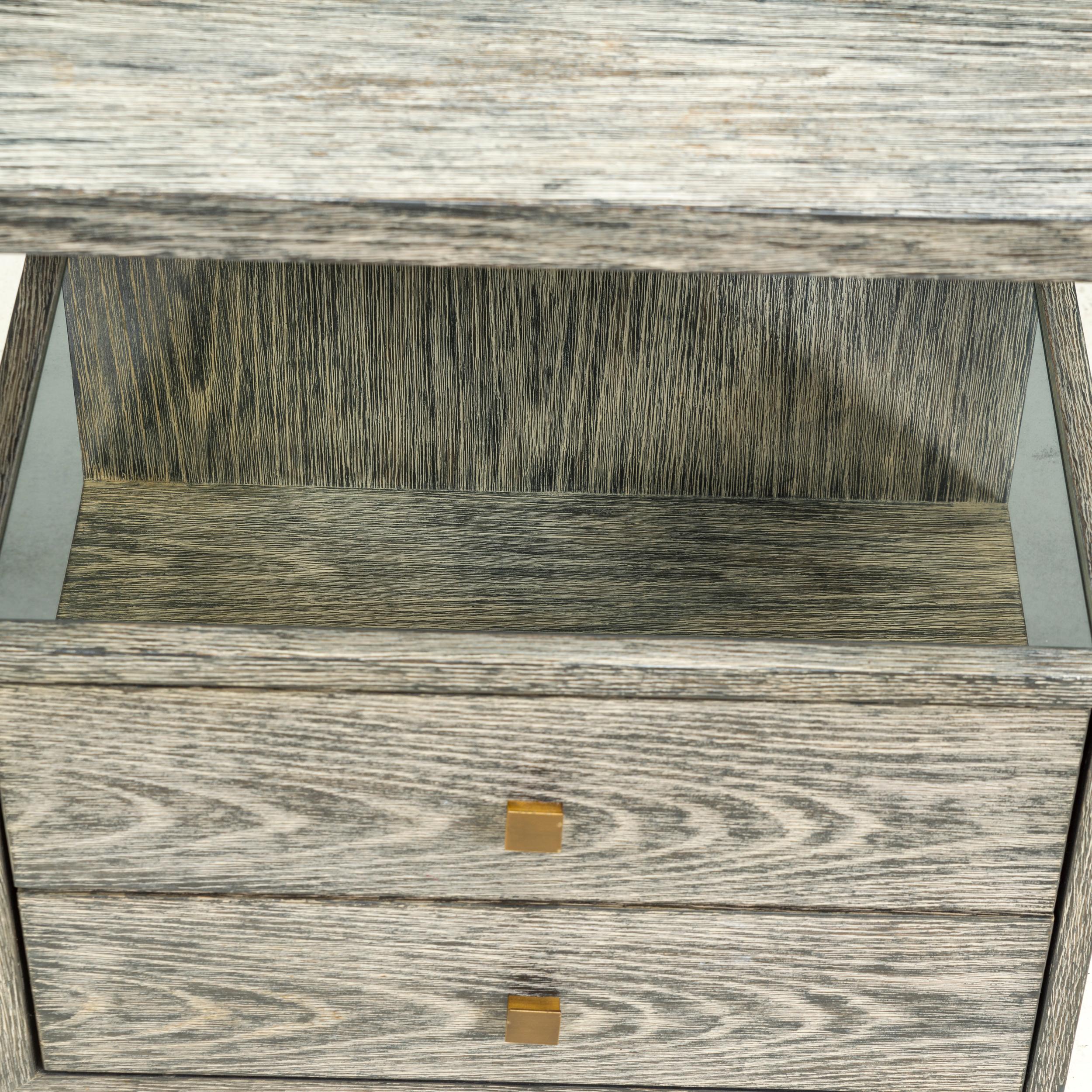 Julian Chichester Limed Black Oak Enzo Bedside Table In Good Condition For Sale In Basildon, London
