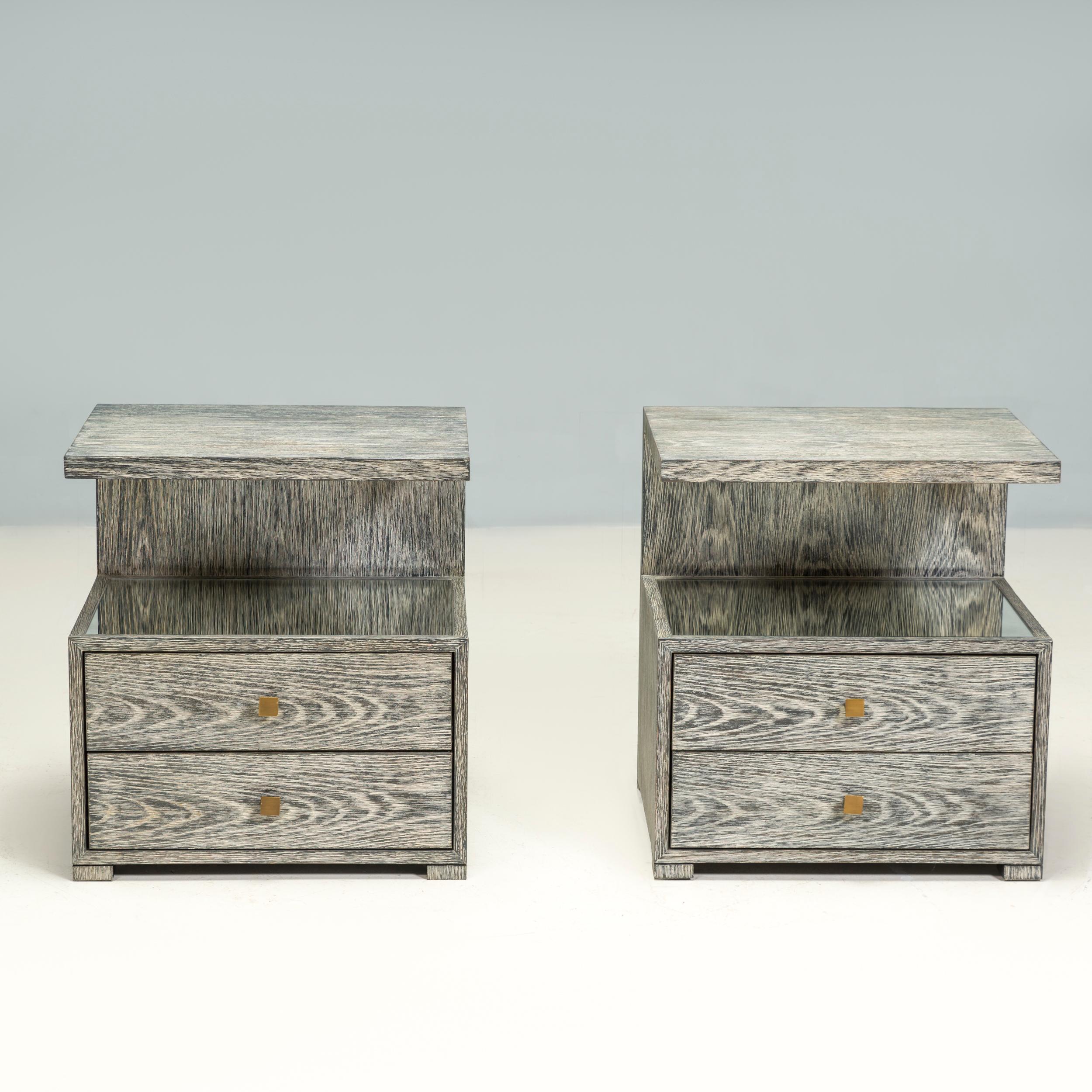 Julian Chichester founded his furniture design company in 1995, inspired by the classic shapes from the 19th and 20th centuries and adding his own unique twist through contemporary finishes and details.

This set of two Enzo bedside tables are