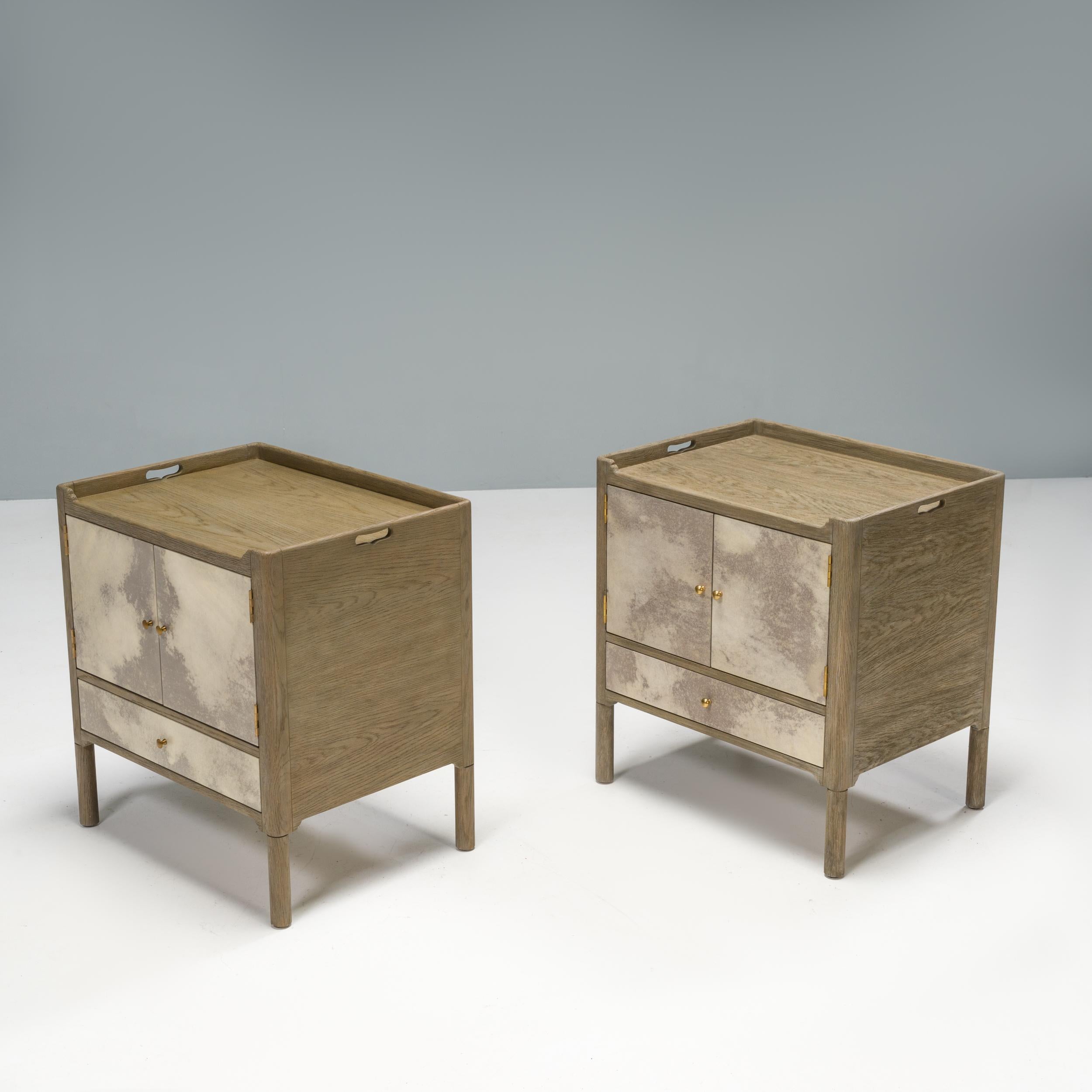 British Julian Chichester Monty Vellum Bedside Table