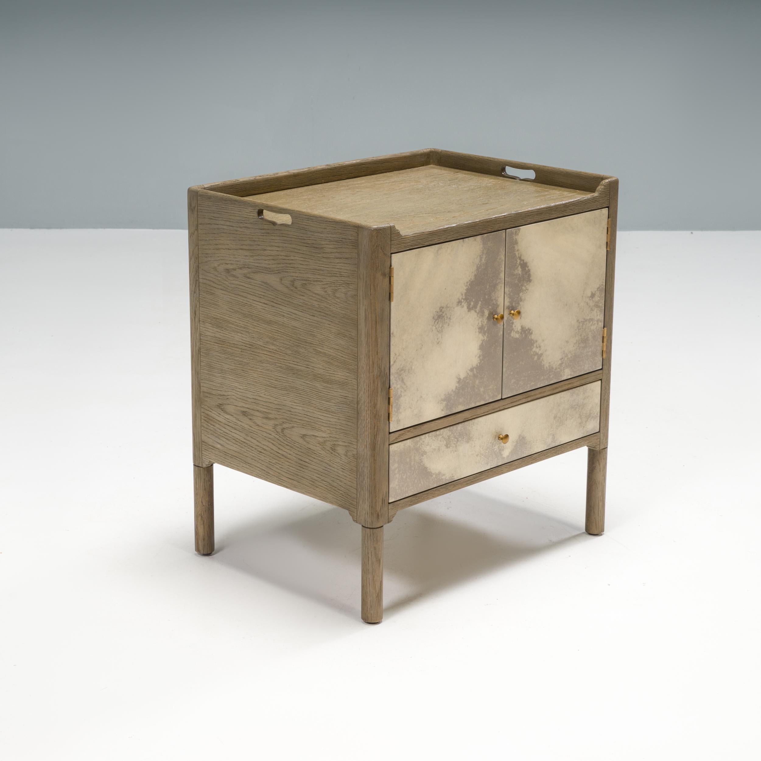 Contemporary Julian Chichester Monty Vellum Bedside Table