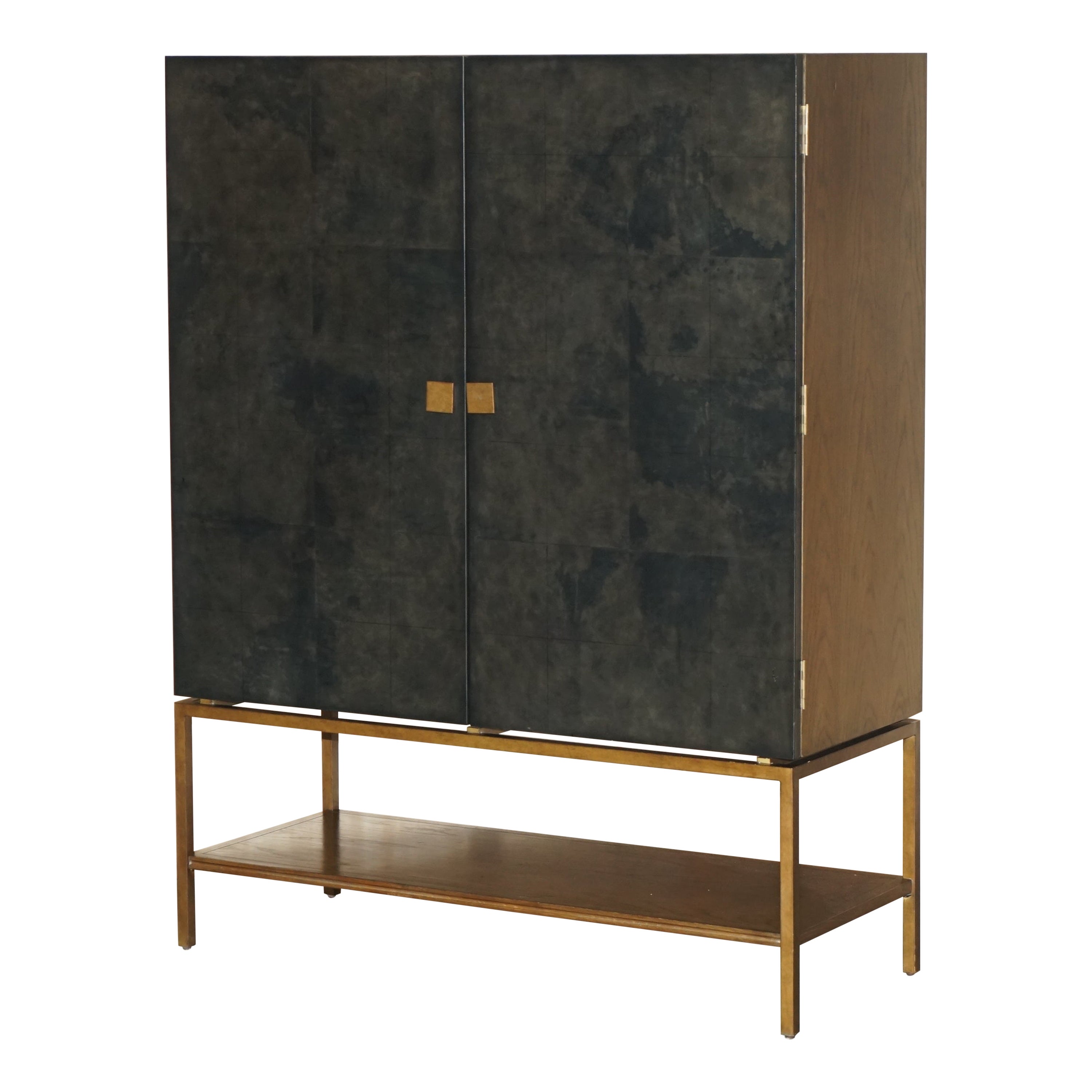 JULIAN CHICHESTER POLLOCK BLACK VELLUM SHELVEiNG STORAGE CABINET For Sale