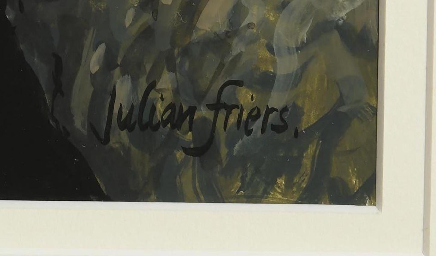 Julian Friers Irisches Ölgemälde auf Karton Vogelfalke (Moderne der Mitte des Jahrhunderts) im Angebot