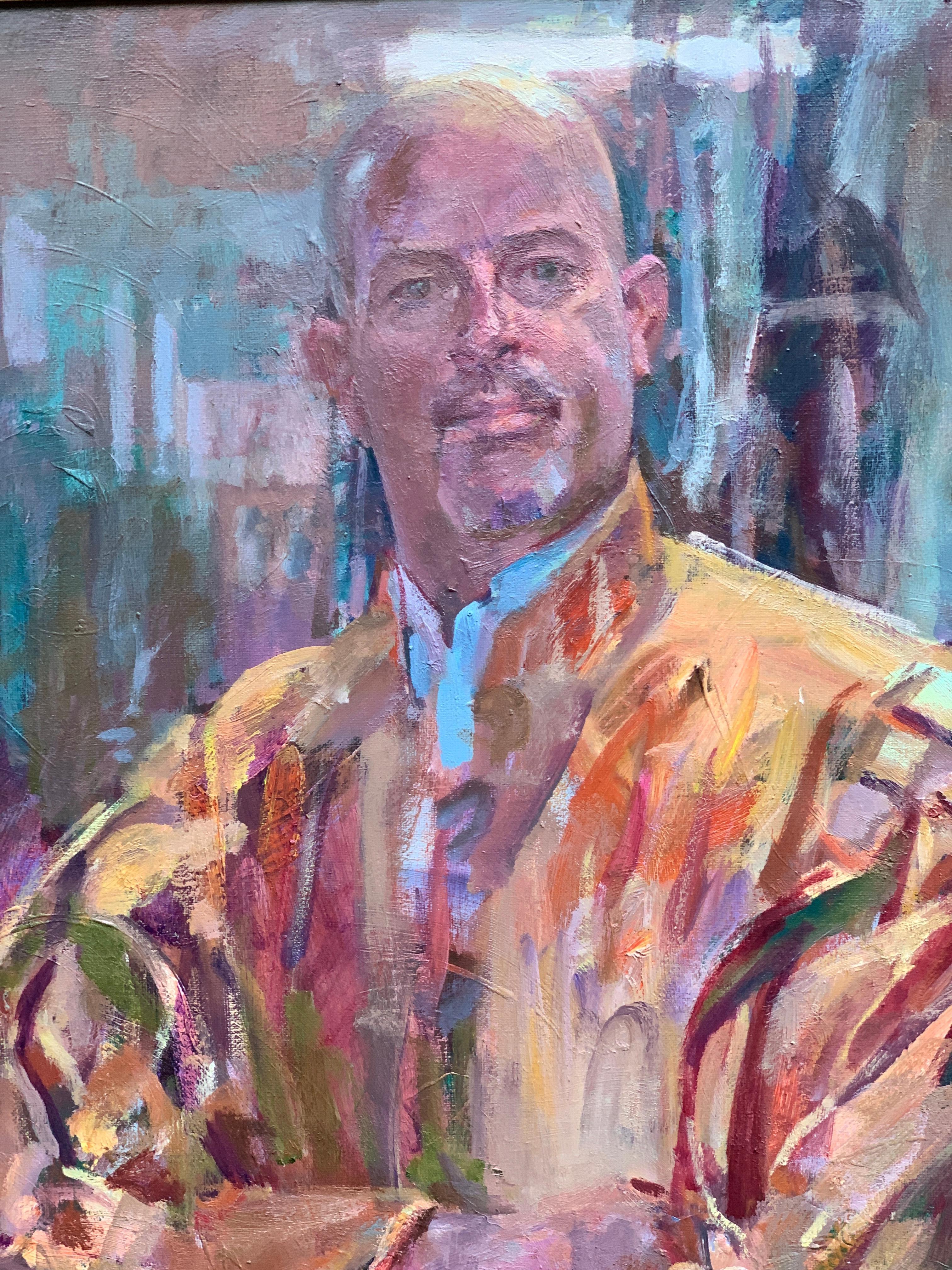Englisches Porträt eines Schauspielers in Kostüm von hoher Qualität – Painting von Julian Gordon Mitchell