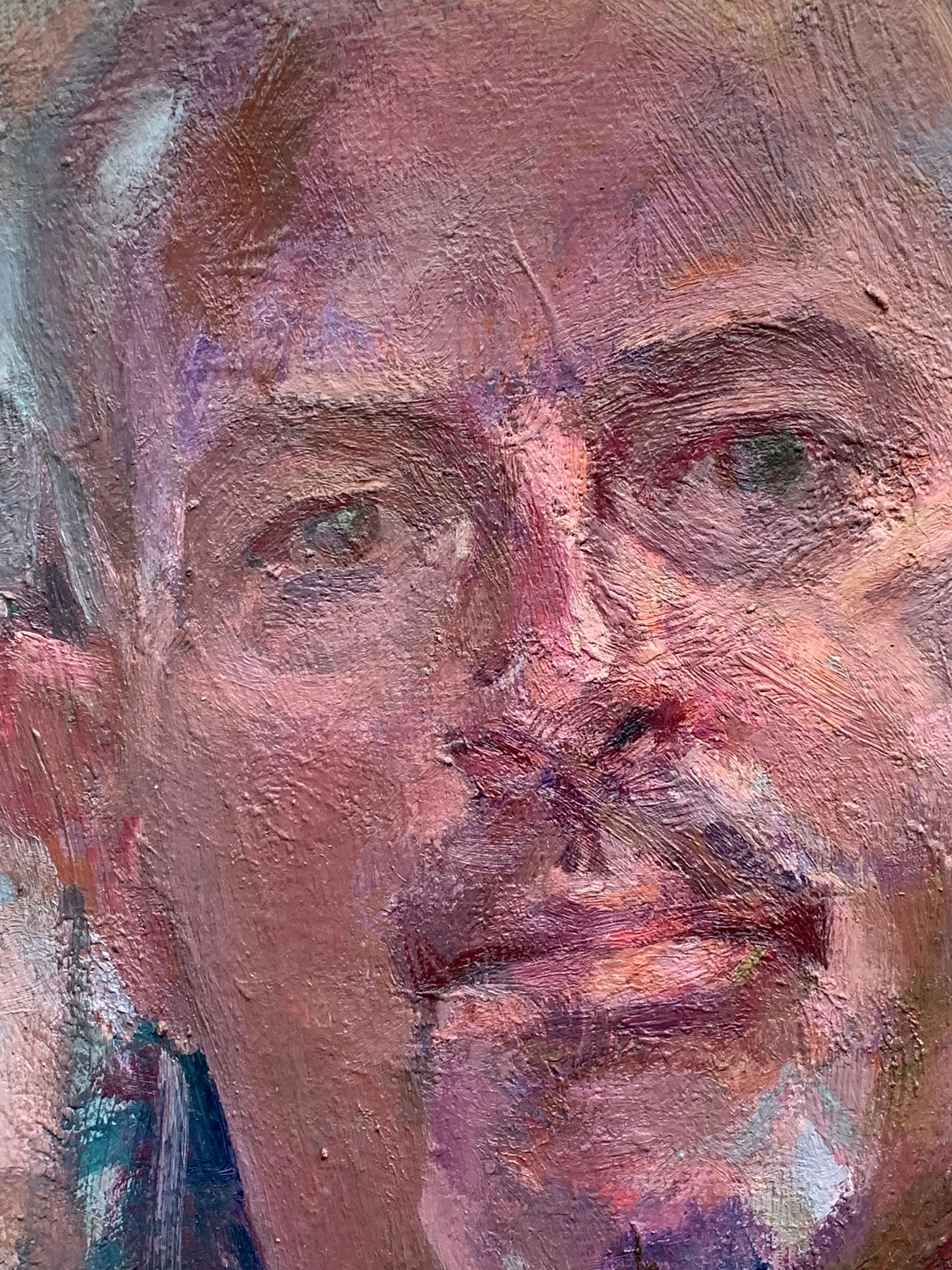 Portrait anglais de portrait d'un acteur en costume de qualité supérieure  - Marron Figurative Painting par Julian Gordon Mitchell