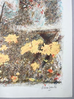 Spanish Artist Proof 1985 signed original lithograph landscape garden art print1
