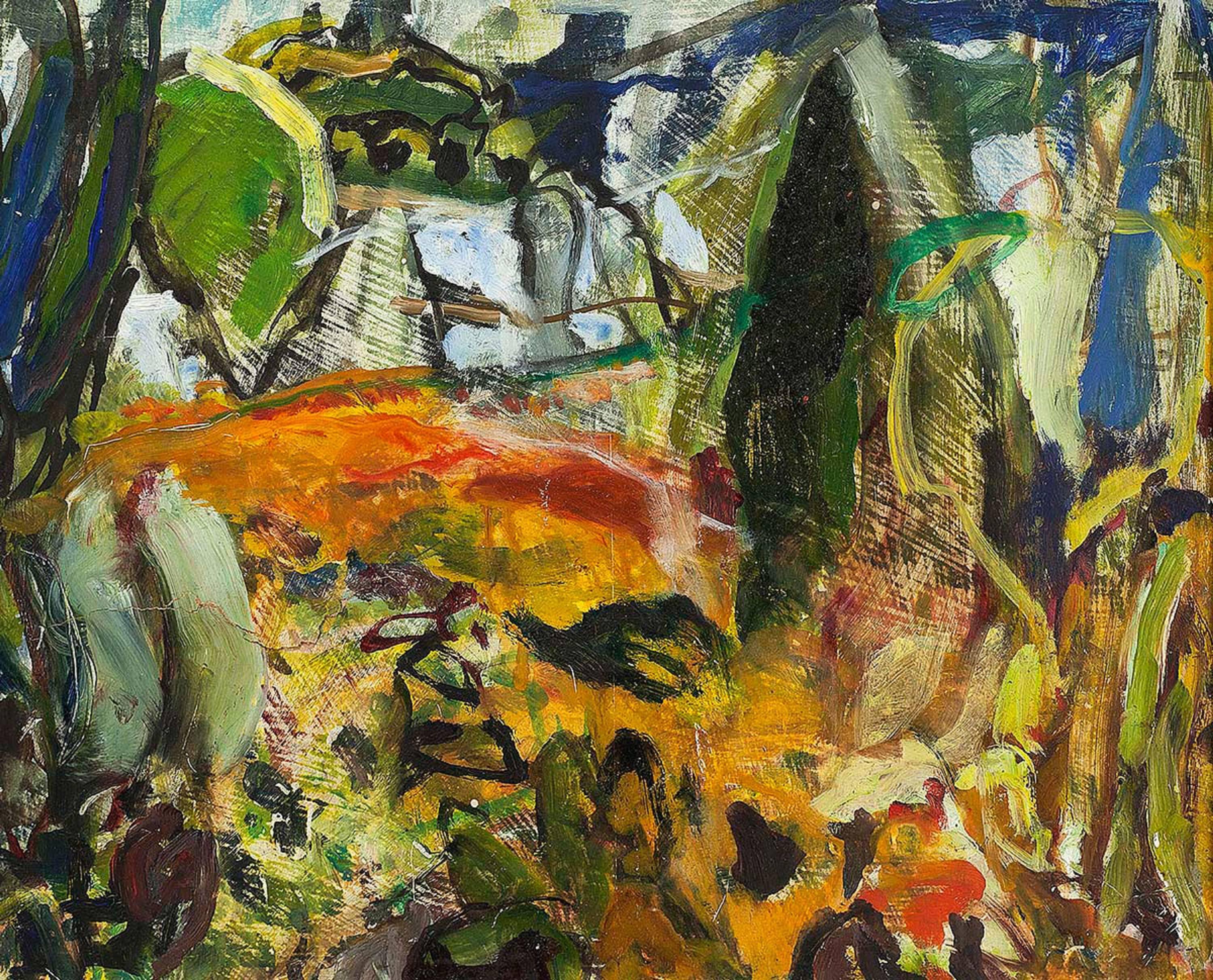 Along the Bagaduce, Oil on Board - Painting by Julian Hatton