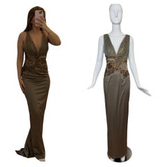 JULIAN JOYCE by MANDALAY Peltre Vestido de noche con adornos Maxi Vestido de encaje plunge