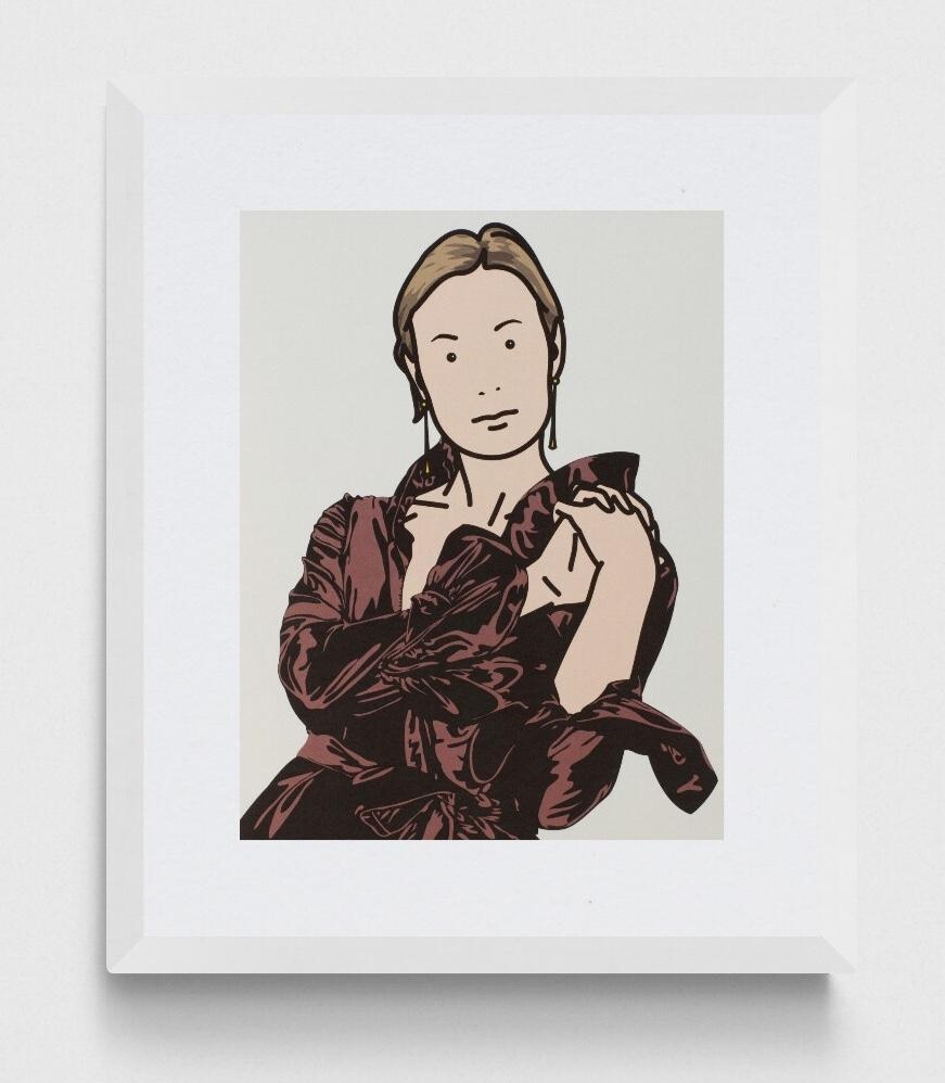 Anya with Hands Together, from 26 Portraits - Print by Julian Opie
