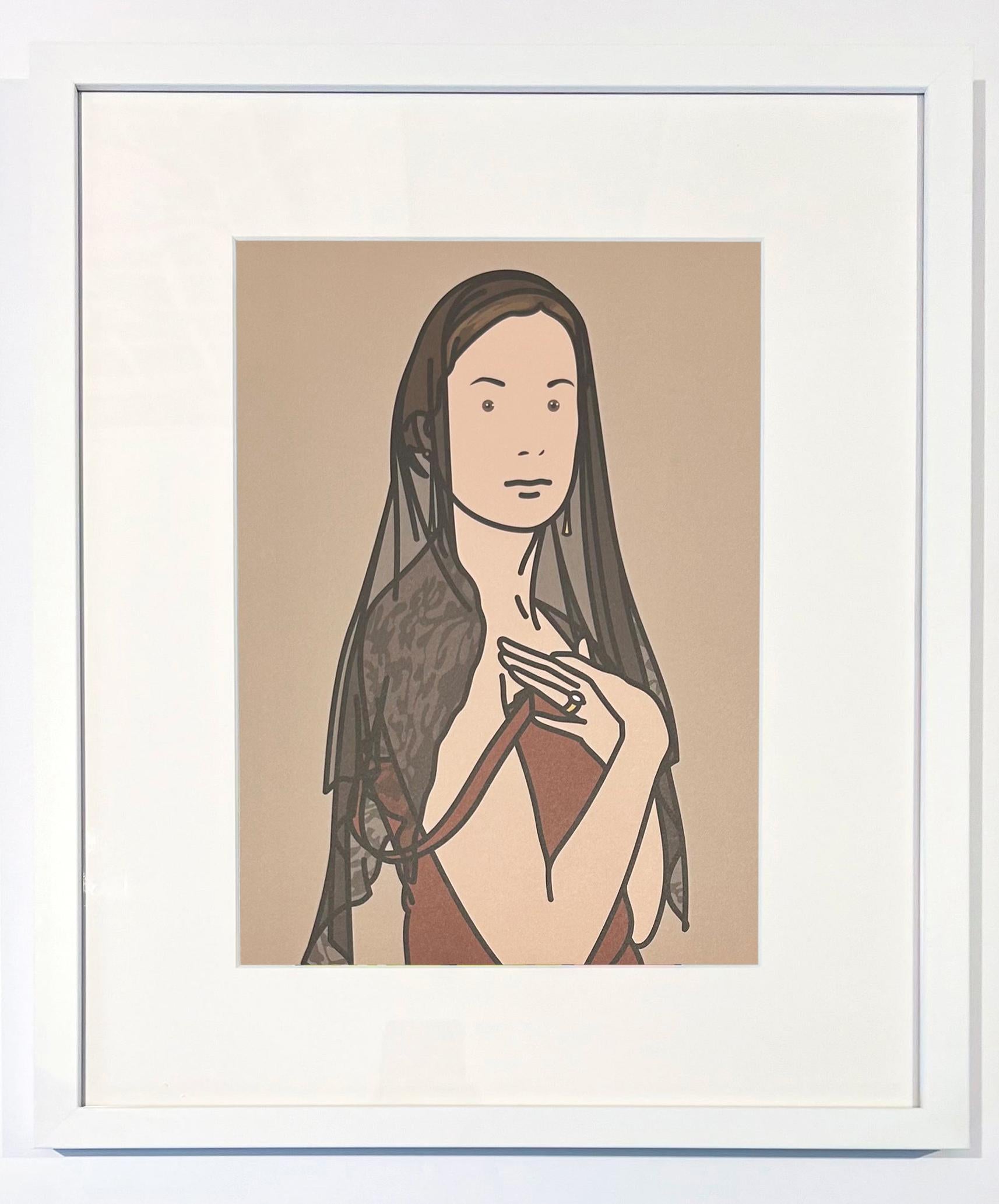 Anya with Veil, from 26 Portraits - Print by Julian Opie