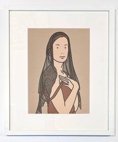 Julian Opie Lithograph Print, Contemporary, 2006, Anya with Veil, 26 Portraits