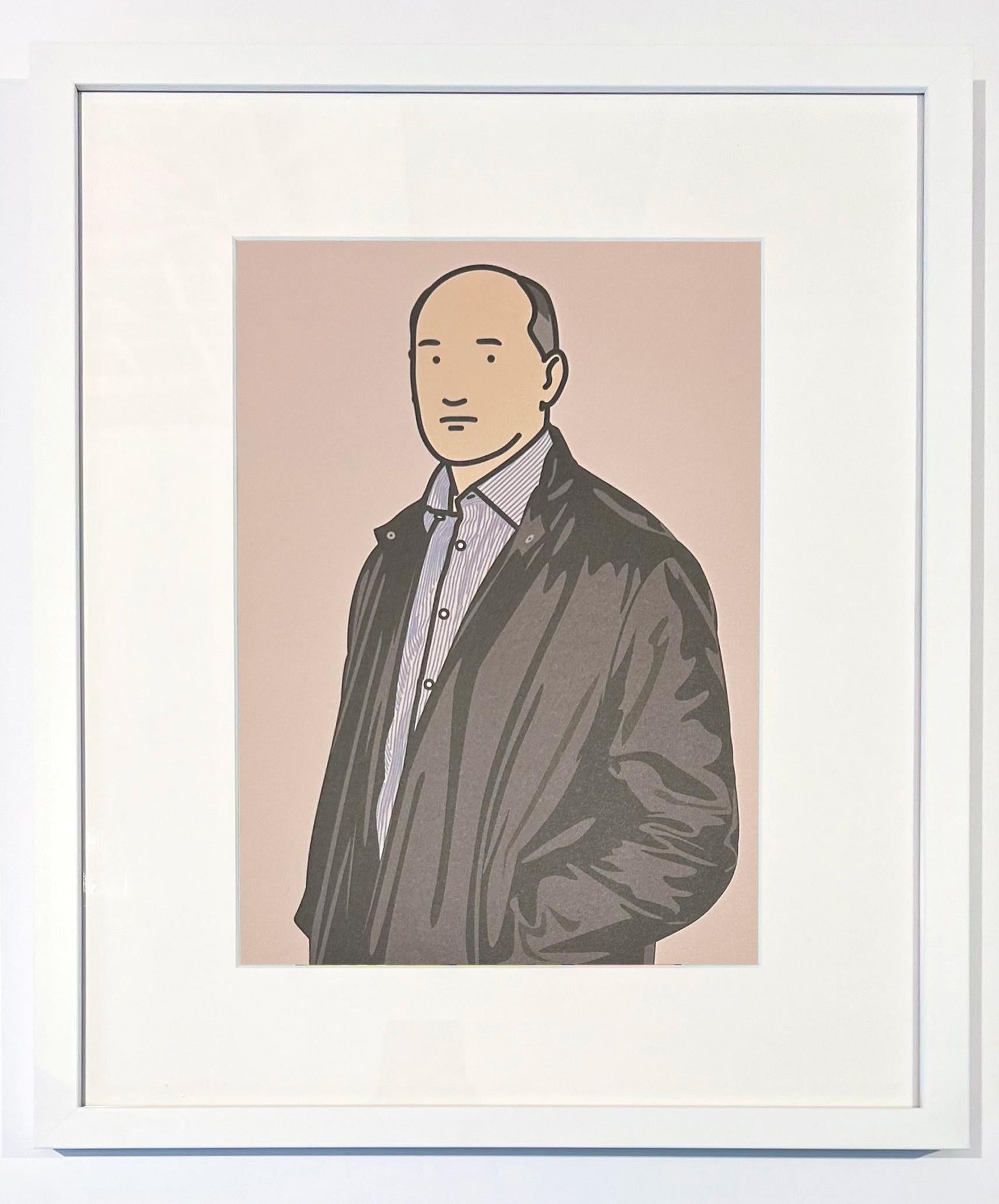 Ashley with Leather Jacket, from 26 Portraits - Print by Julian Opie