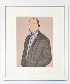 Julian Opie Portrait Lithograph Print, 2006, Ashley with Leather Jacket