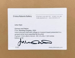 Carmen y Fabien (de Parejas de pie), relieve firmado a mano con collage