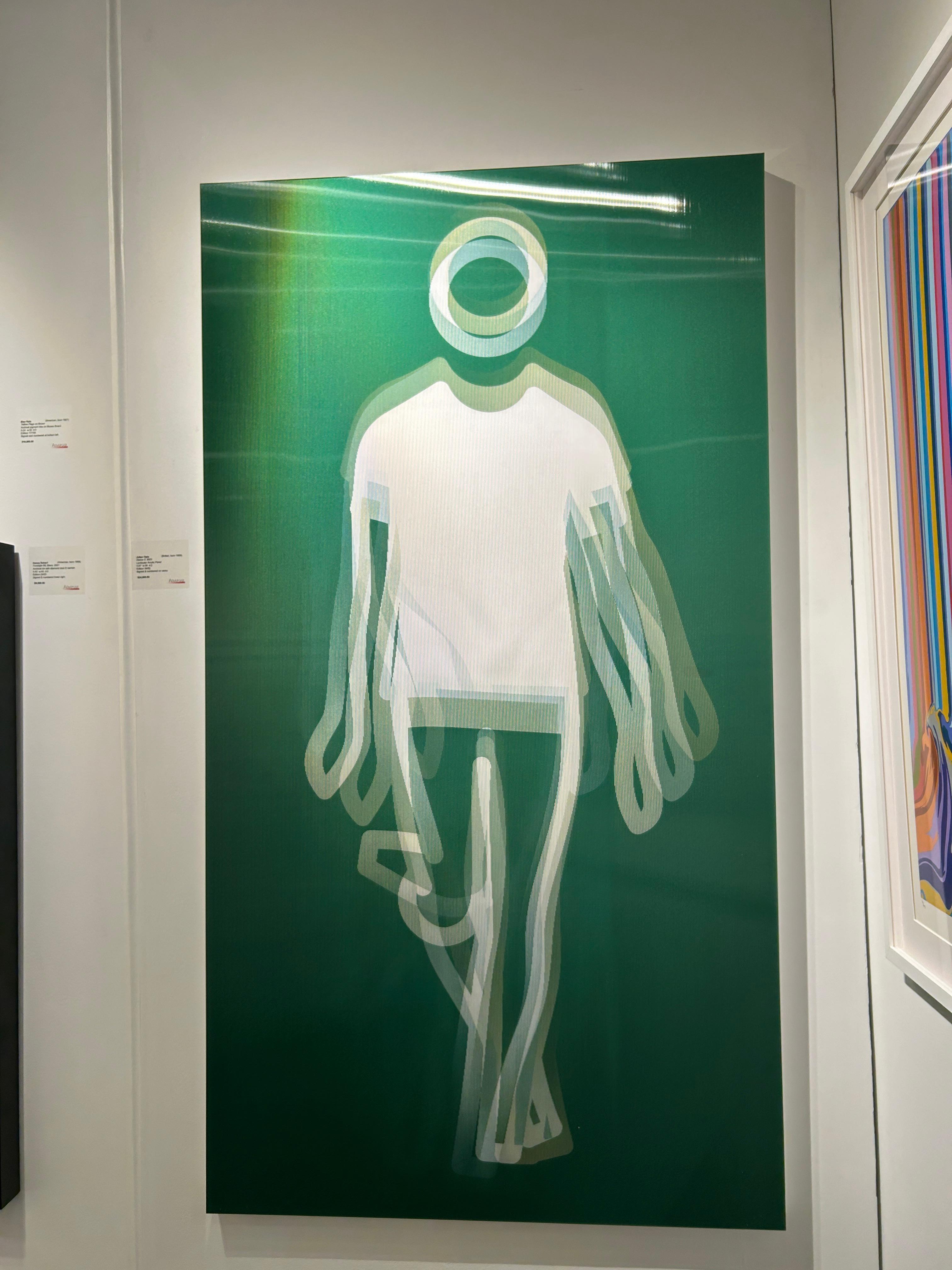 Contemporary Green Acrylic Lenticular Panel Dancing Man, Julian Opie, Dance 2 For Sale 4