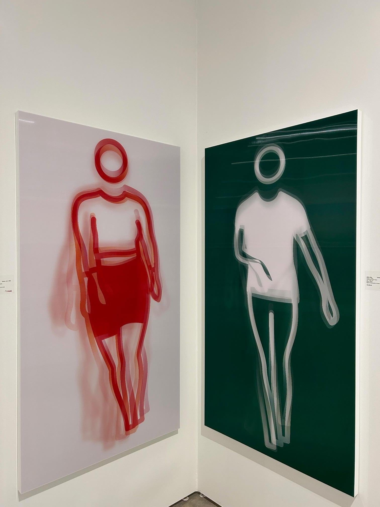 Contemporary Green Acrylic Lenticular Panel Dancing Man, Julian Opie, Dance 2 For Sale 5