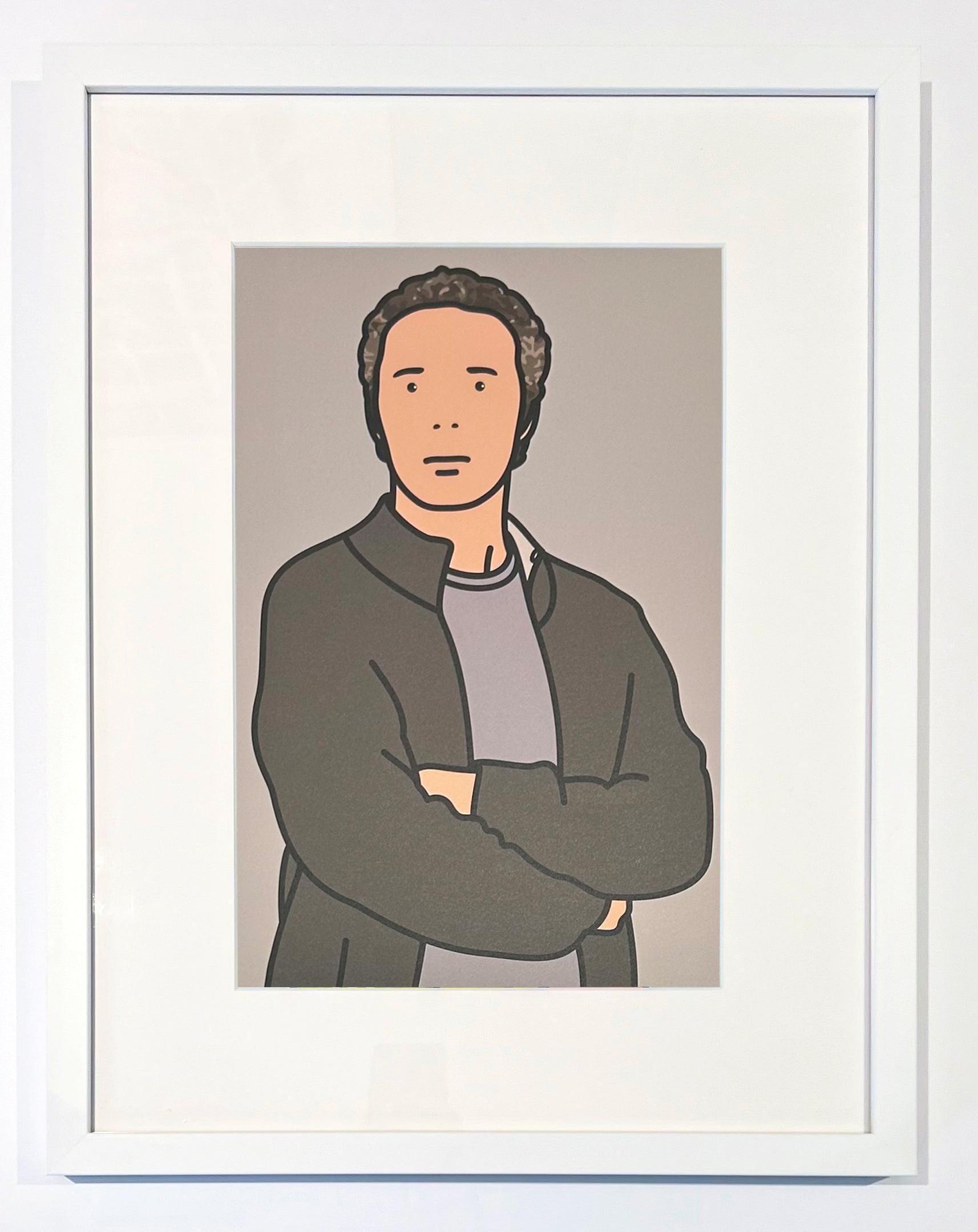 Julian with Cardigan, from 26 Portraits - Print by Julian Opie