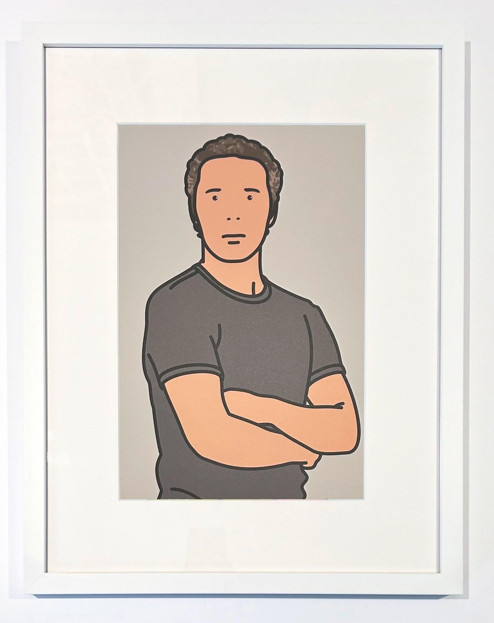 Julian with T-Shirt, from 26 Portraits - Print by Julian Opie