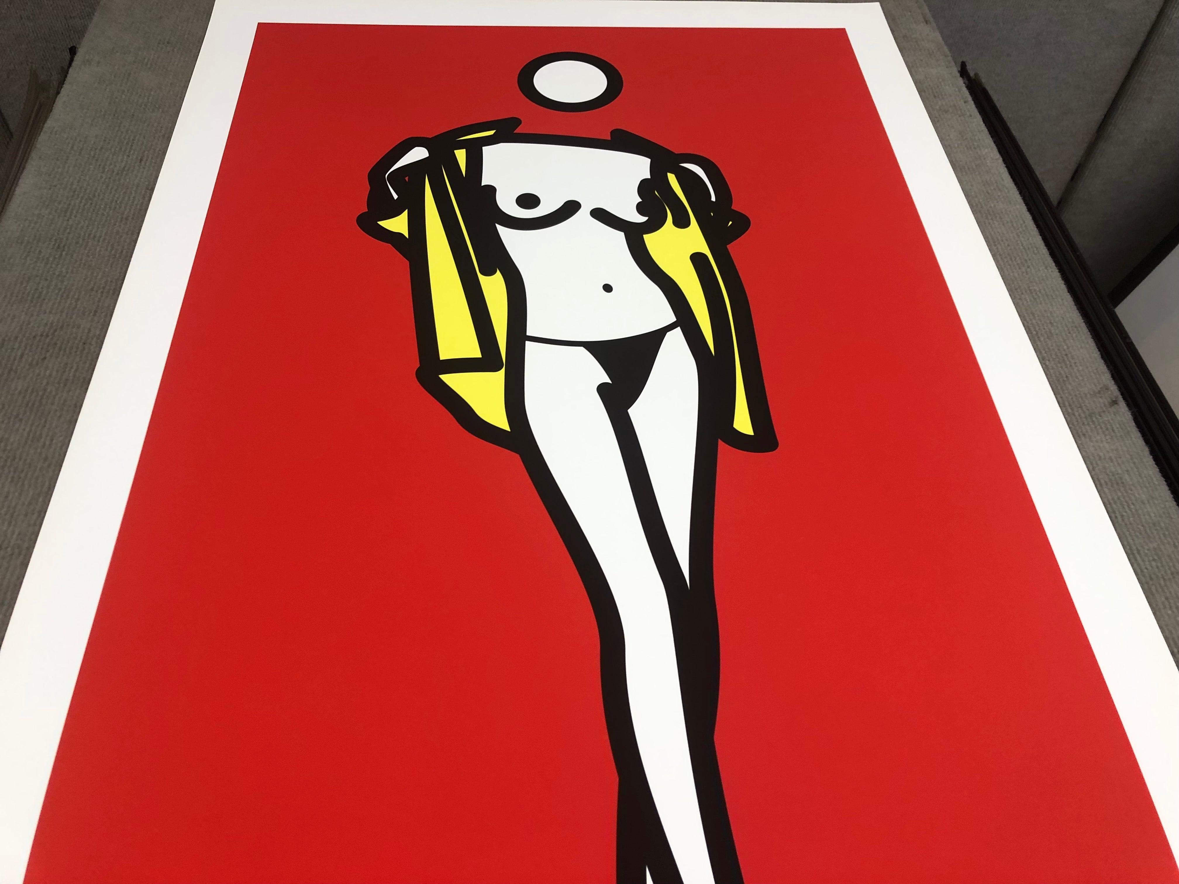 Opie-Femme enlevant la chemise d'un homme Pop Art en vente 1