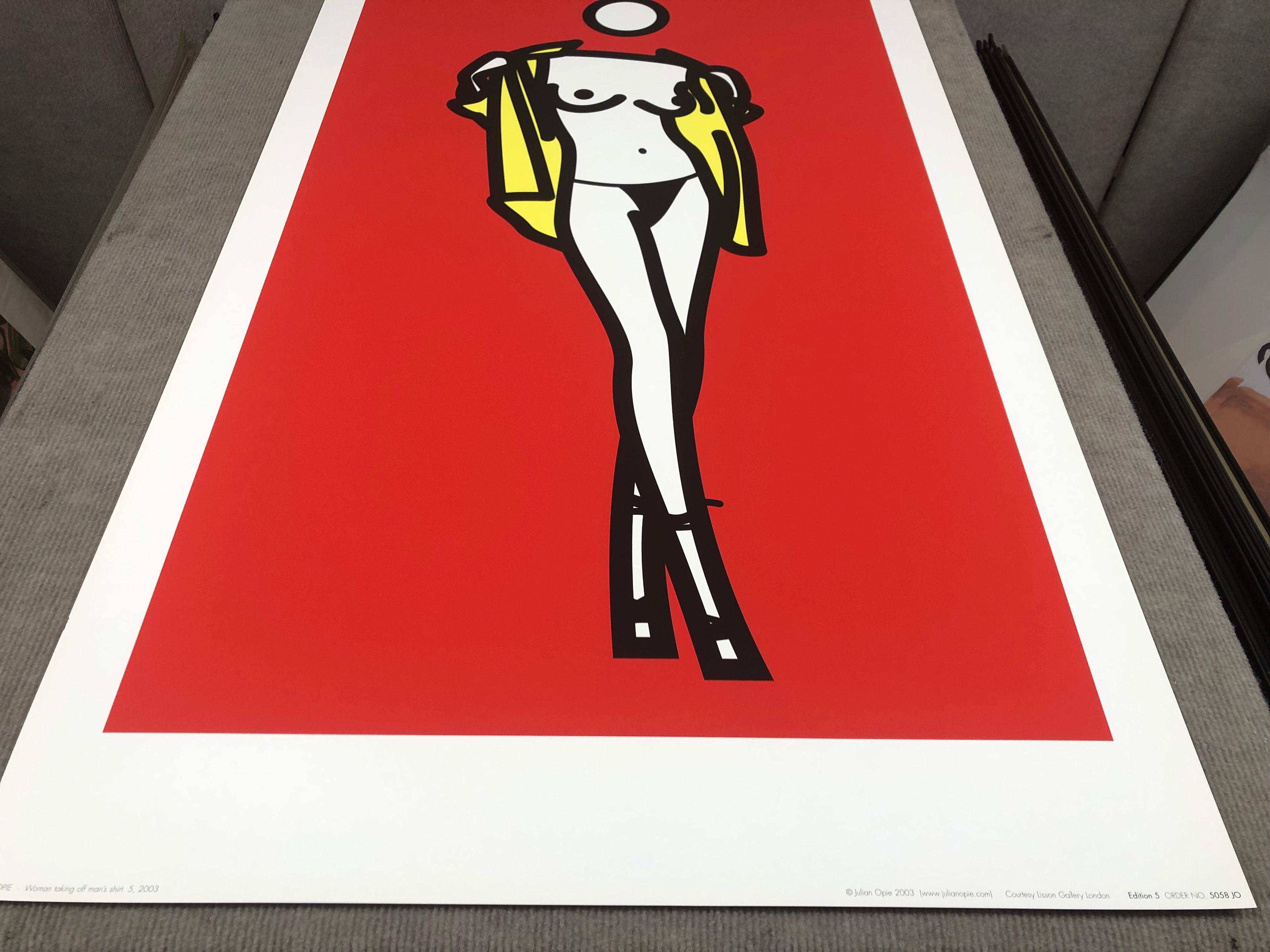 Opie-Femme enlevant la chemise d'un homme Pop Art en vente 2