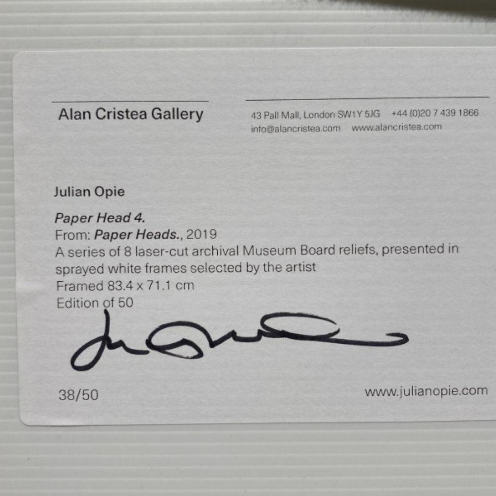 Paper Head 4 - White Figurative Print by Julian Opie