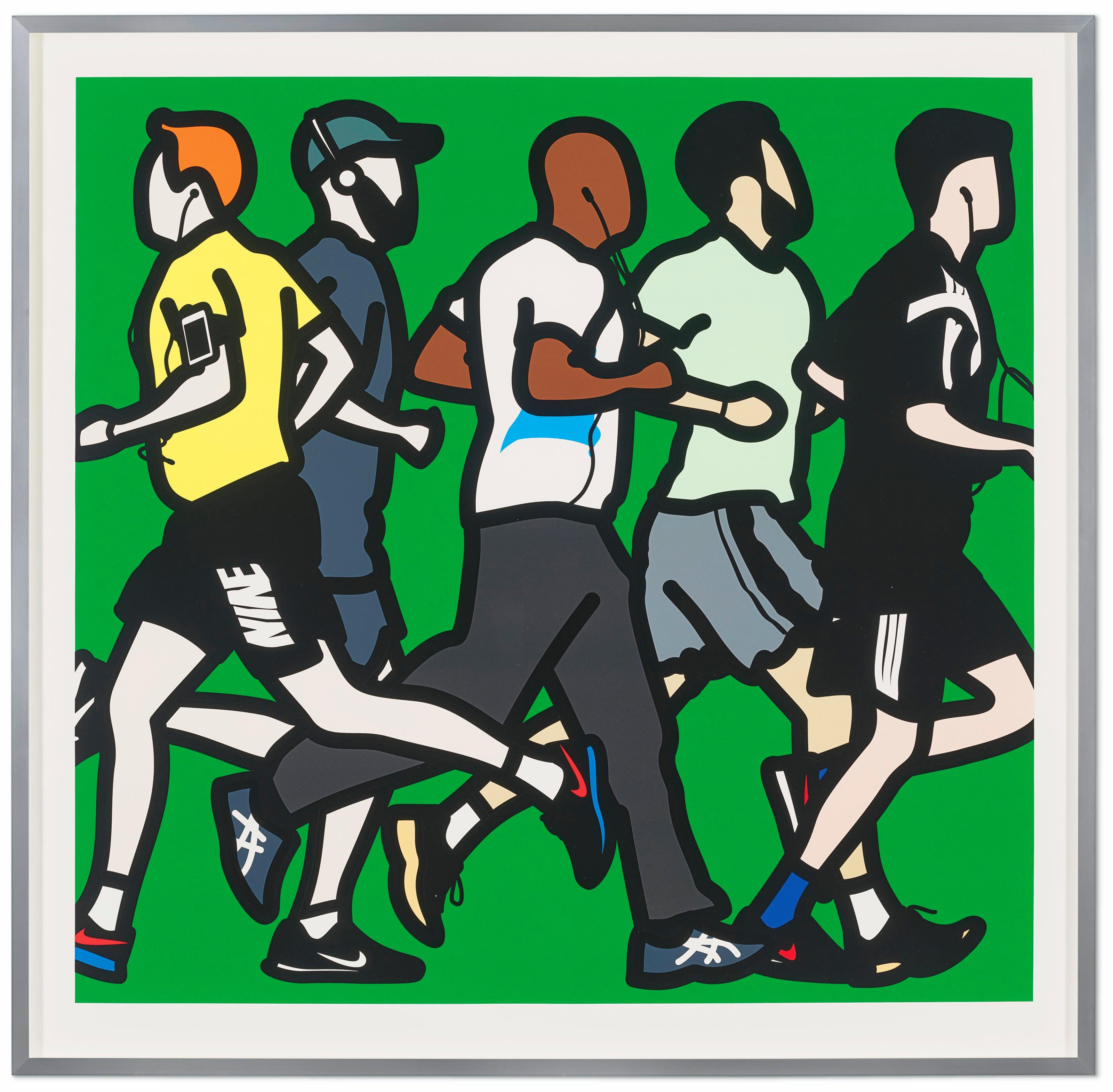 Julian Opie Figurative Print - RUNNING MEN