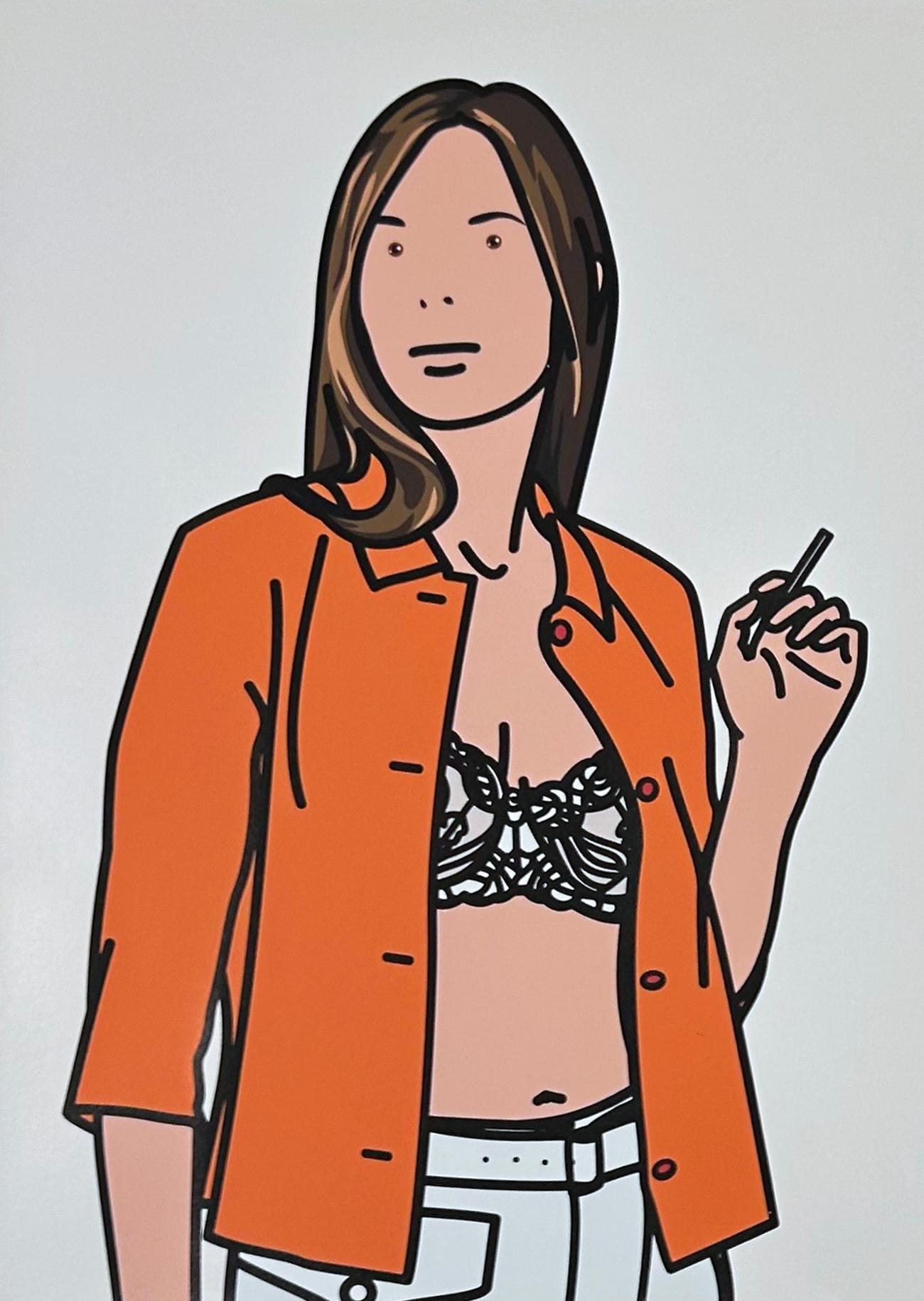 Print de Julian Opie - Ruth Fumadora 1, de 26 Retratos
