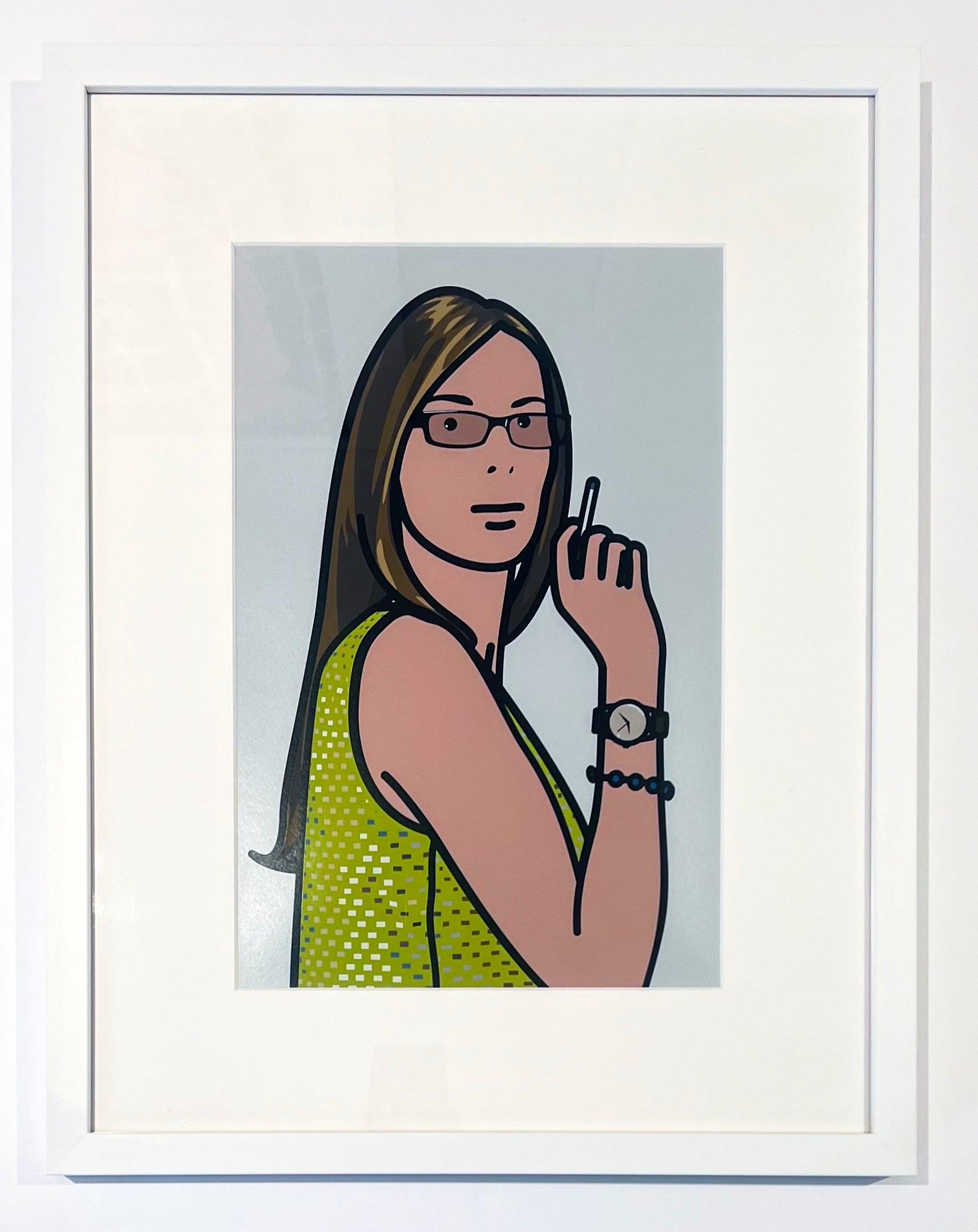 Ruth Smoking 2, aus 26 Porträts – Print von Julian Opie