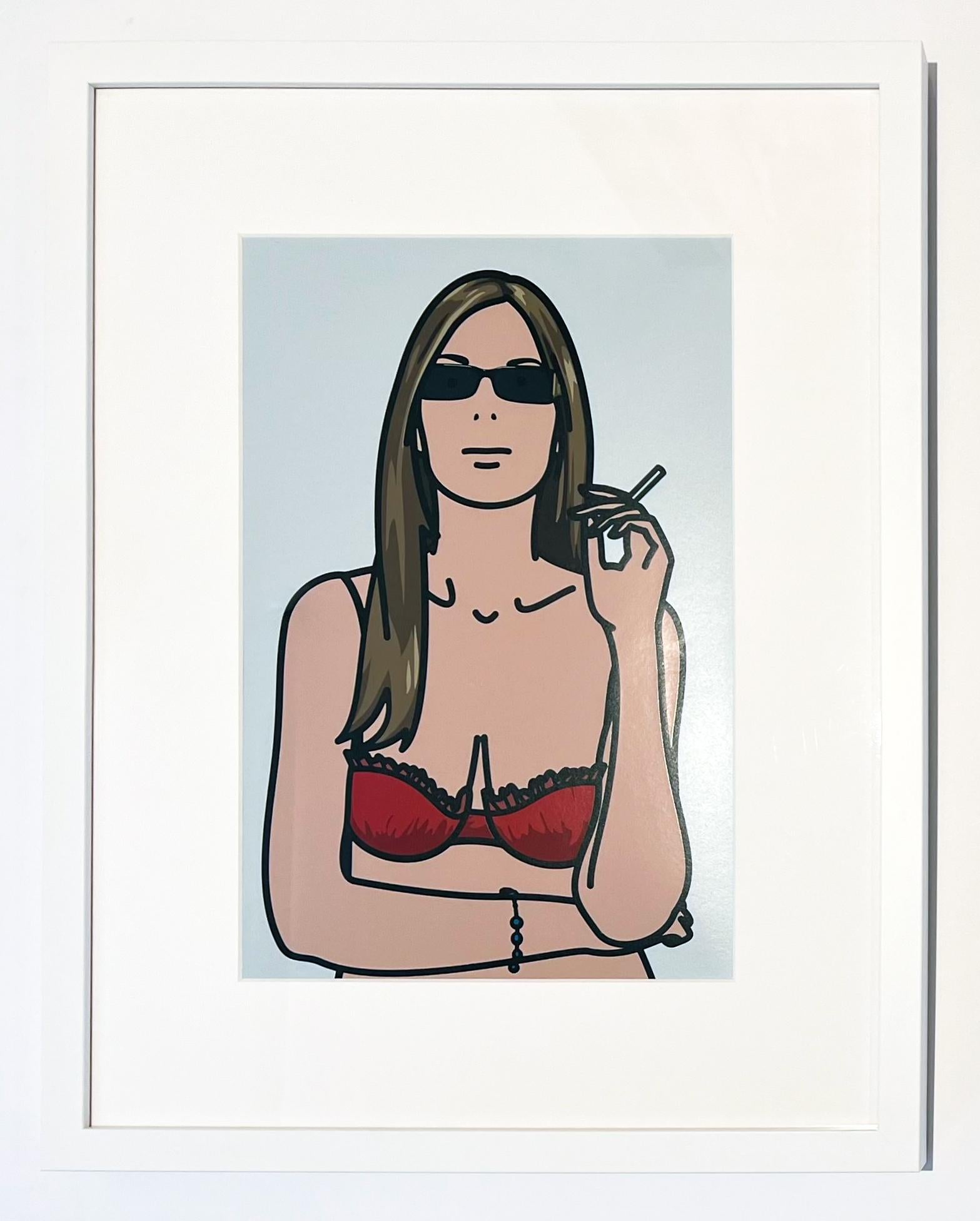 Ruth Smoking 4, from 26 Portraits - Print by Julian Opie