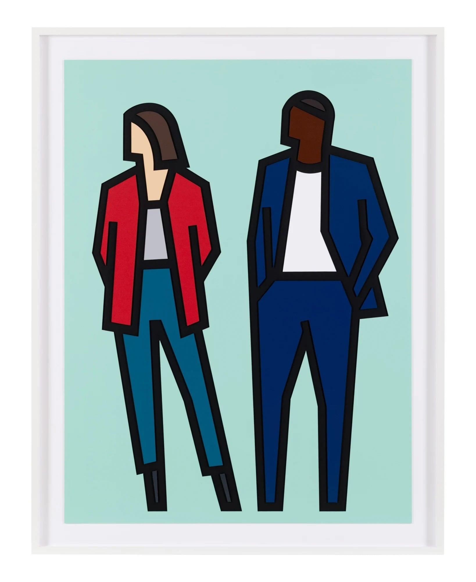 Standing Couples: Carmen and Fabien - Print by Julian Opie