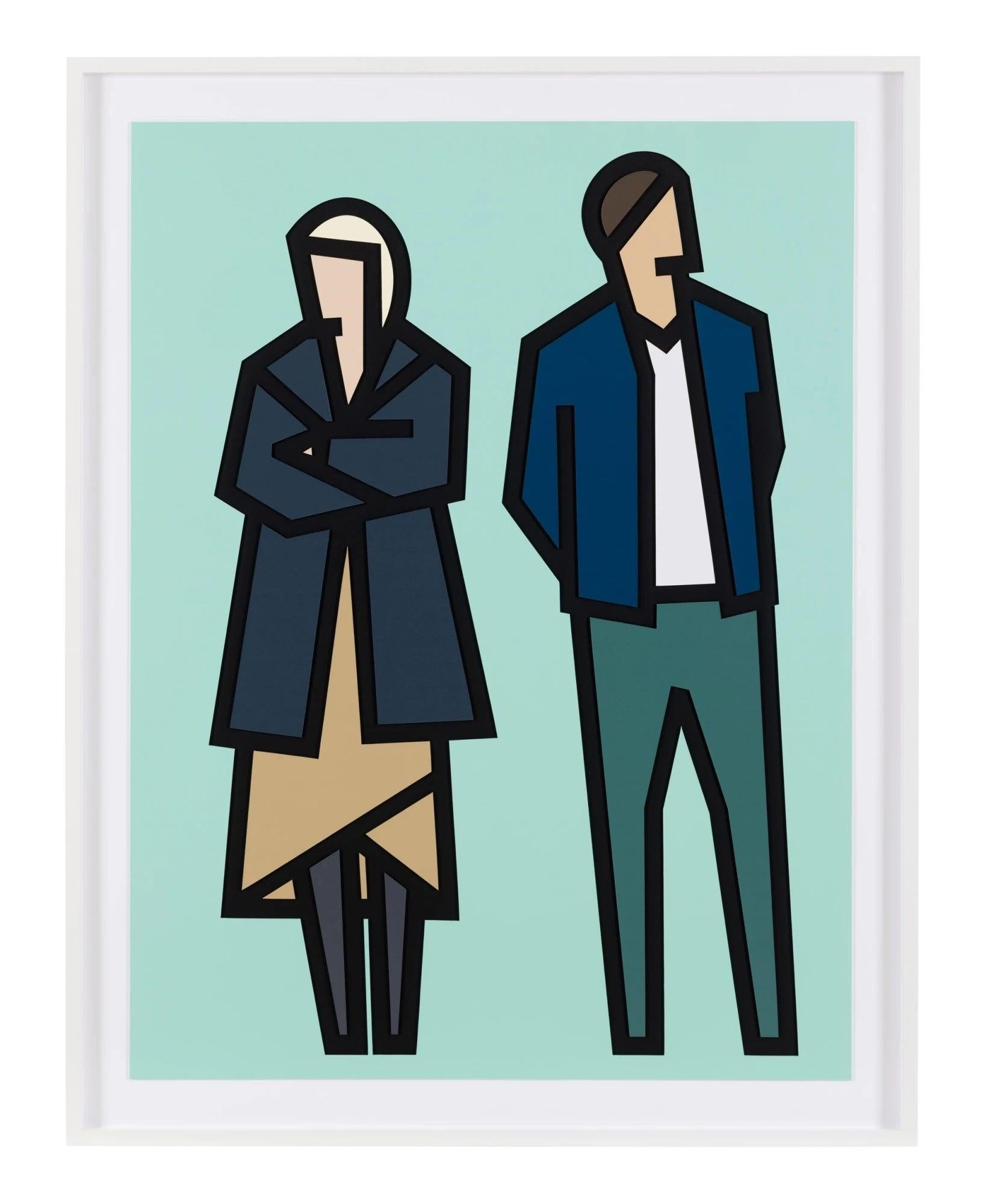 Standing Couples: Stephanie and Joshua - Print by Julian Opie