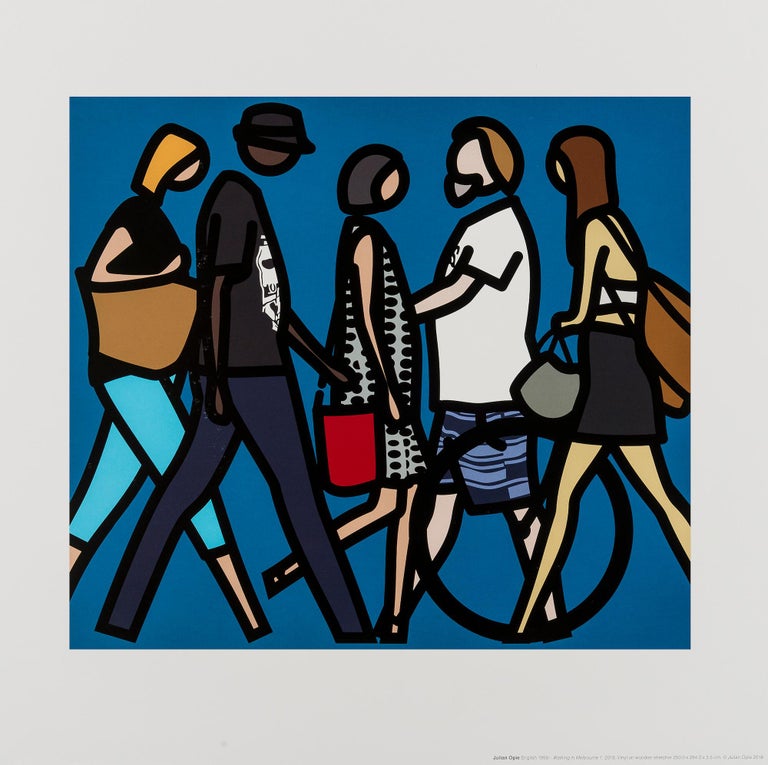 Julian Opie Walking In Melbourne 1 Digital Print Human Figures julian-opie-walking-in-melbourne-1-digital-print-human-figures