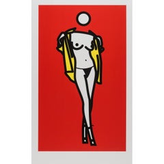 Woman Taking Off Man's Shirt by Julian Opie