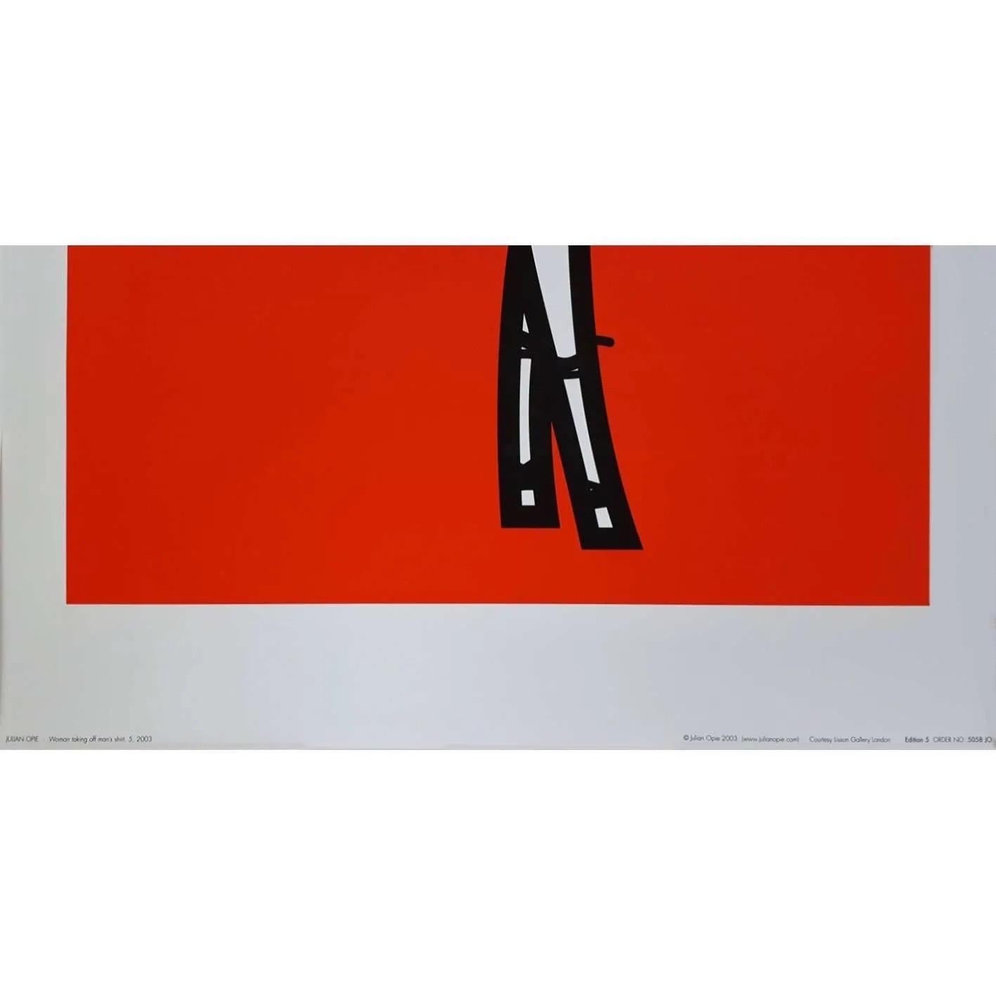 Woman Taking Off Man’s Shirt - Contemporary Print by Julian Opie