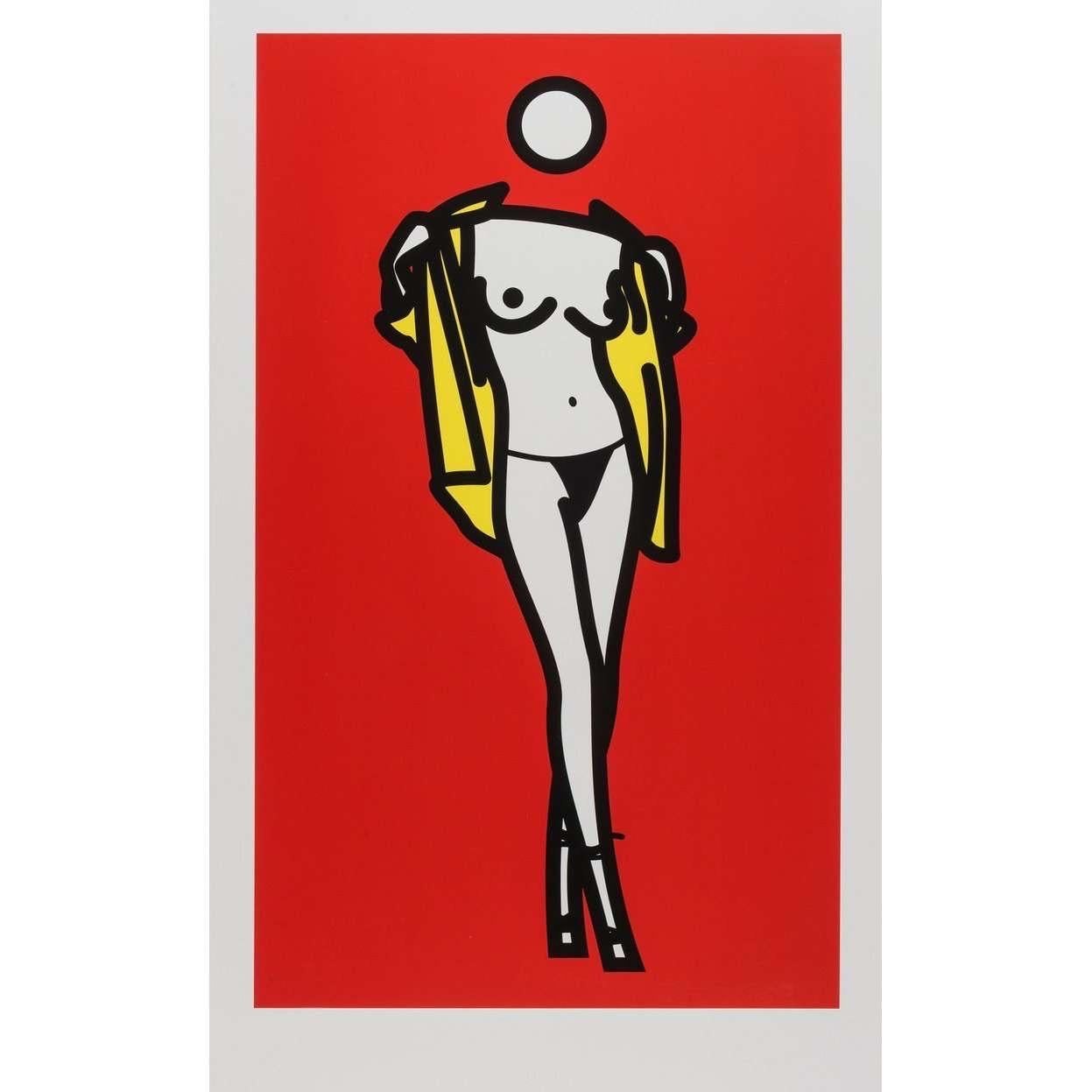 Woman Taking Off Man’s Shirt - Print by Julian Opie