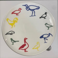 Julian Opie Birds Limited Edition Fine Bone China Plate Pop Art Ed of 250 Signed